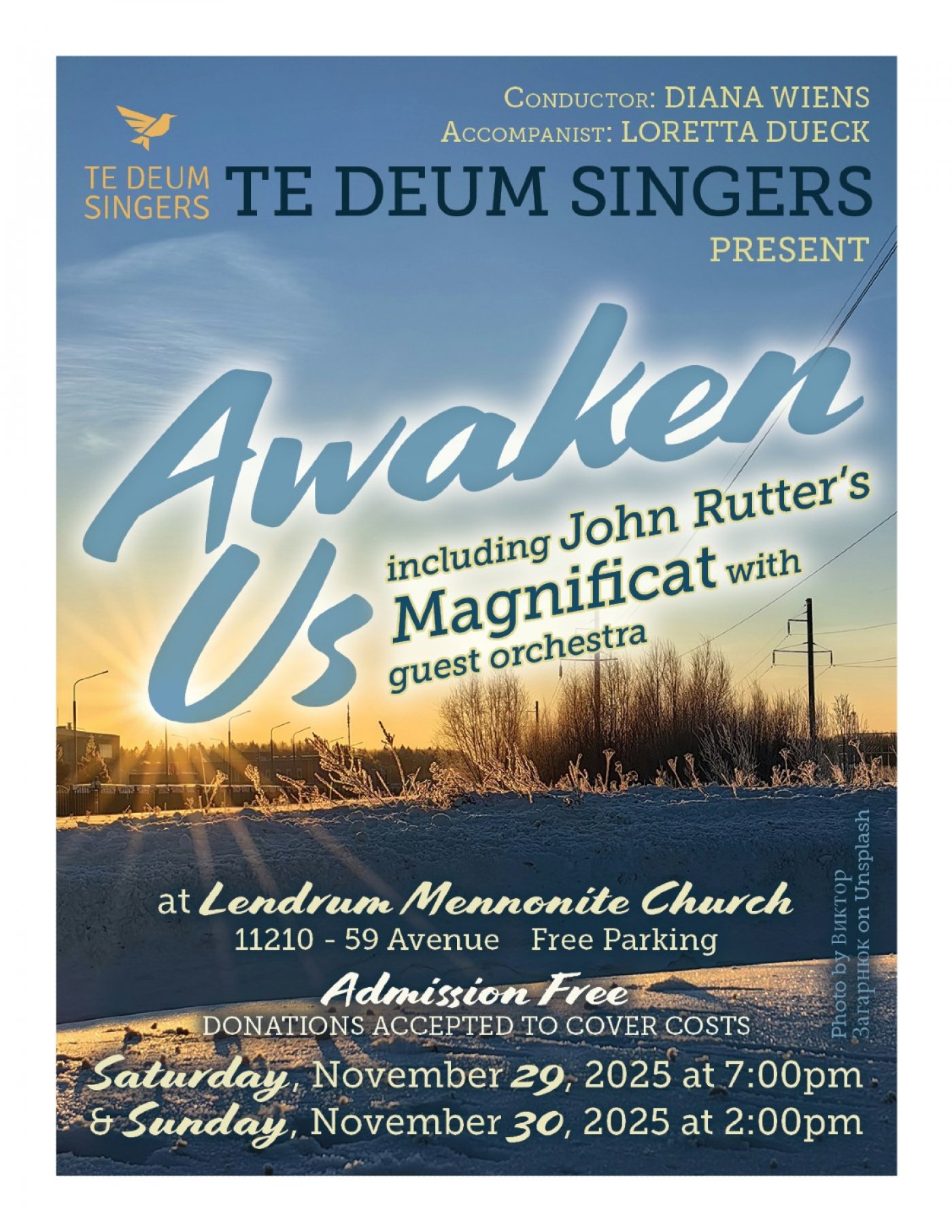 Te Deum Singers present Awaken Us, choral music for Christmas & Advent | Event in Edmonton | AllEvents