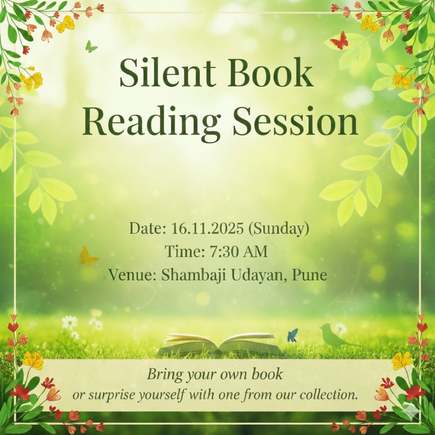 Silent Book Reading Session, 16 November | Online Event | AllEvents