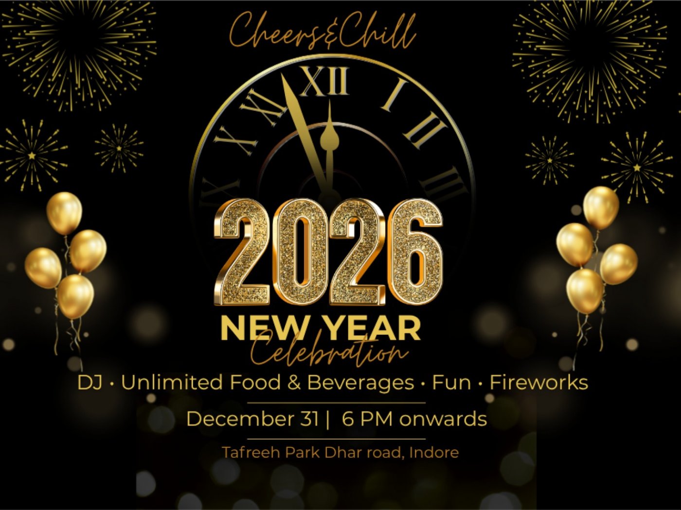 Cheers&Chill 2K26 New Year Feast, 31 December | Event in Indore | AllEvents