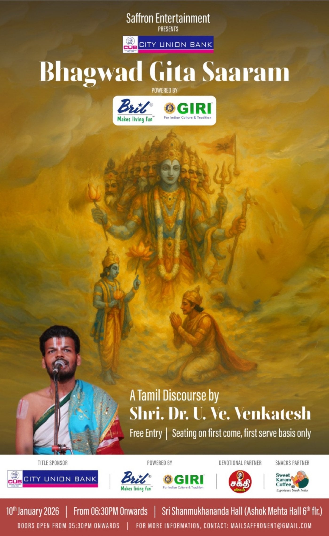 Bhagwad Gita Saaram in Tamil by Dr U Ve Venkatesh , 10 January | Event in Mumbai | AllEvents