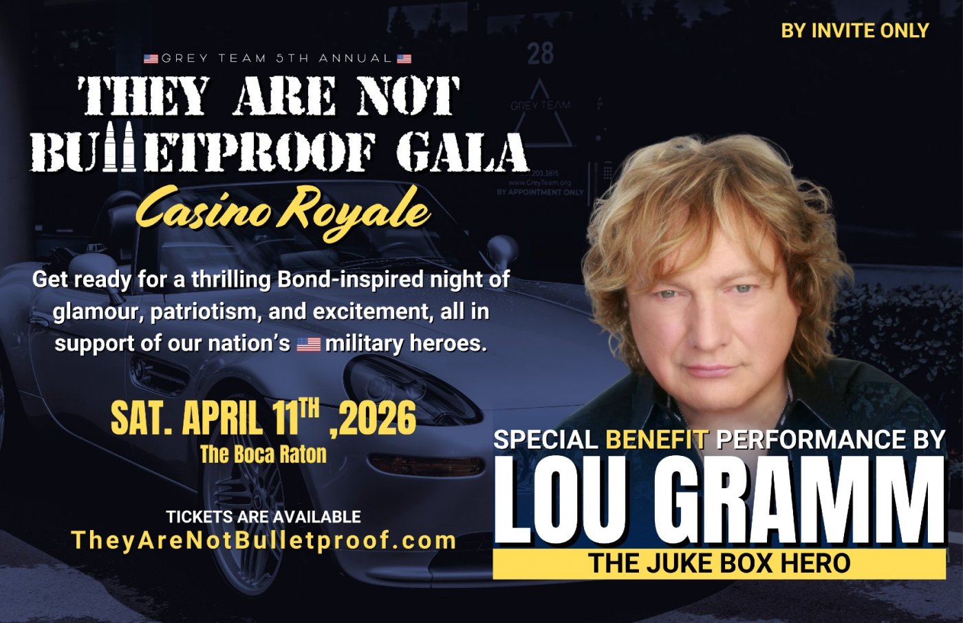 They Are Not Bulletproof Gala - Special Performance By Lou Gramm, 11 April | Event in Boca Raton | AllEvents