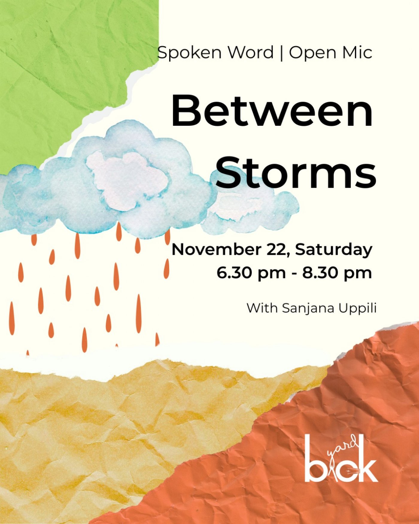 Audience Pass | Between Storms - An Spoken Word Open Mic, 22 November | Event in Chennai | AllEvents