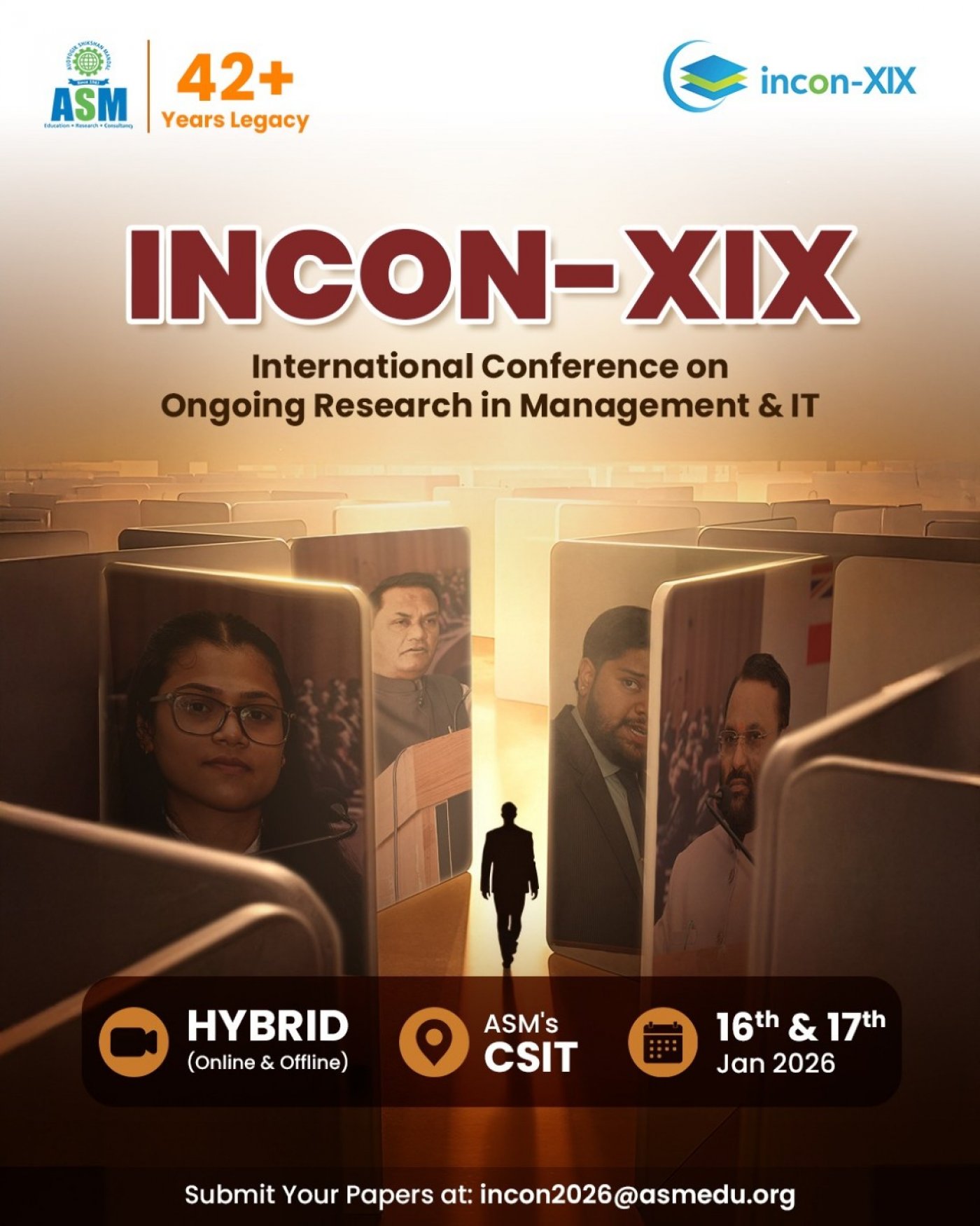 INCON 2026 - XIX Edition | International Conference on Ongoing Research in Management & IT, 16 January