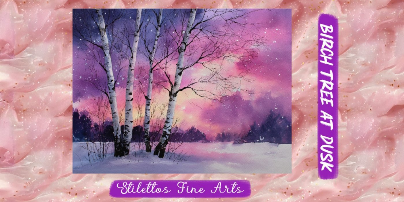 Back to the Basics Watercolor Painting: Beginner Level 1 - Birch Tree at Dusk, 12 December | Event in Vestal