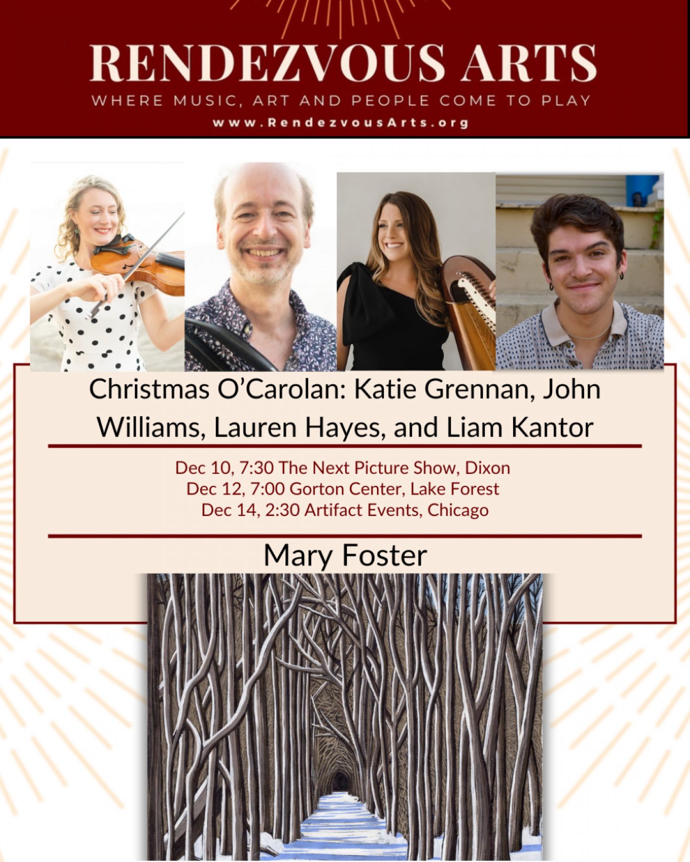 Rendezvous Arts: Christmas O'Carolan with art by Mary Foster, 10 December | Event in Dixon | AllEvents