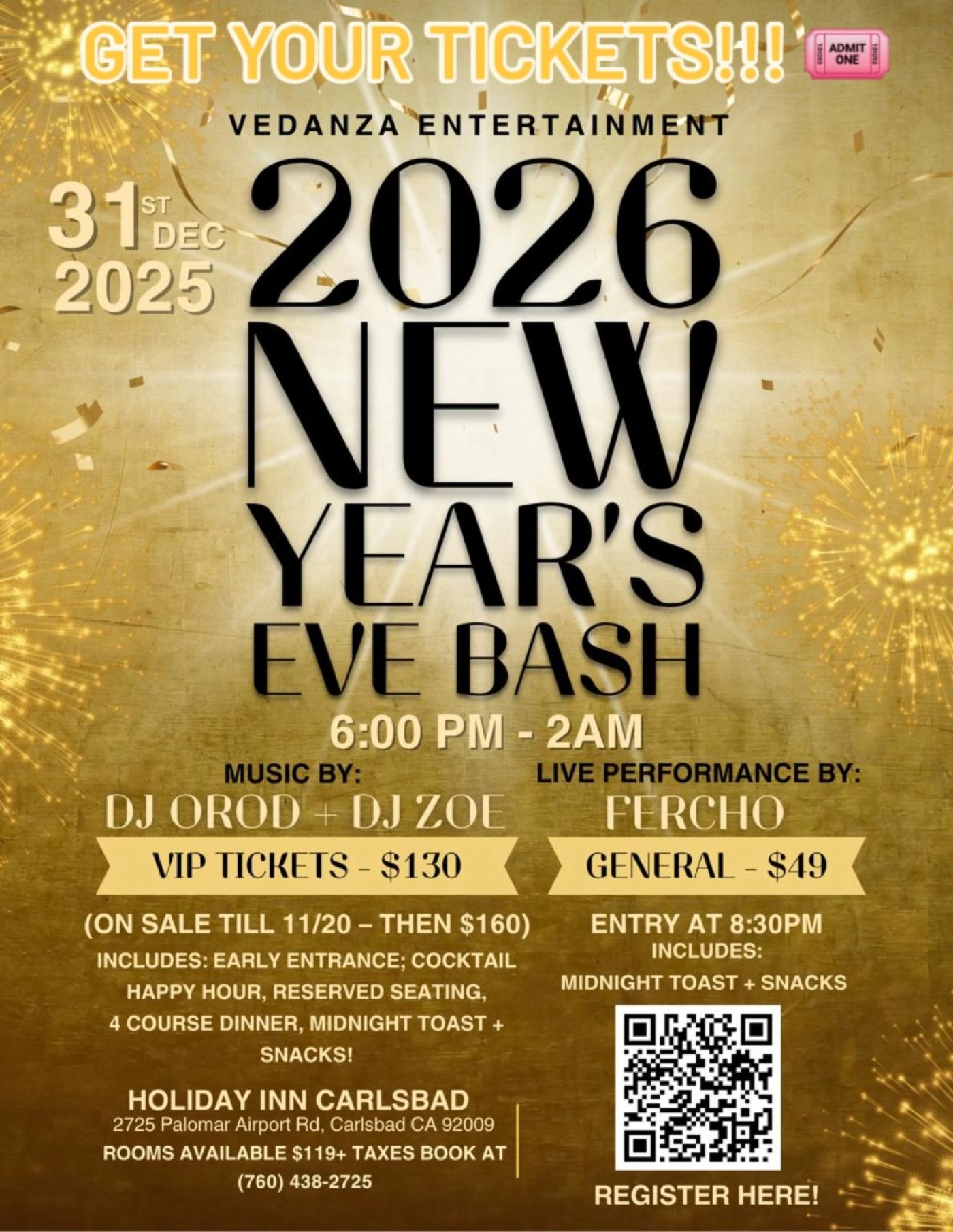 NYE GALA 2026, 31 December | Event in Carlsbad | AllEvents