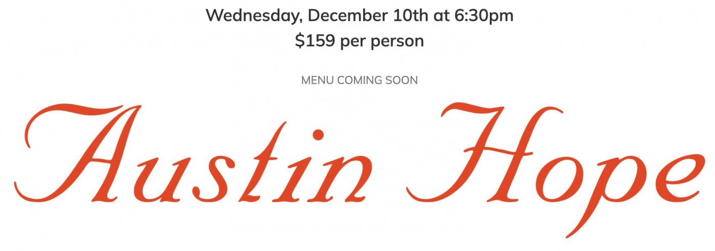 Keeler’s Neighborhood Steakhouse Hosts Austin Hope Wine Dinner DEC. 10 | Event in Carefree | AllEvents