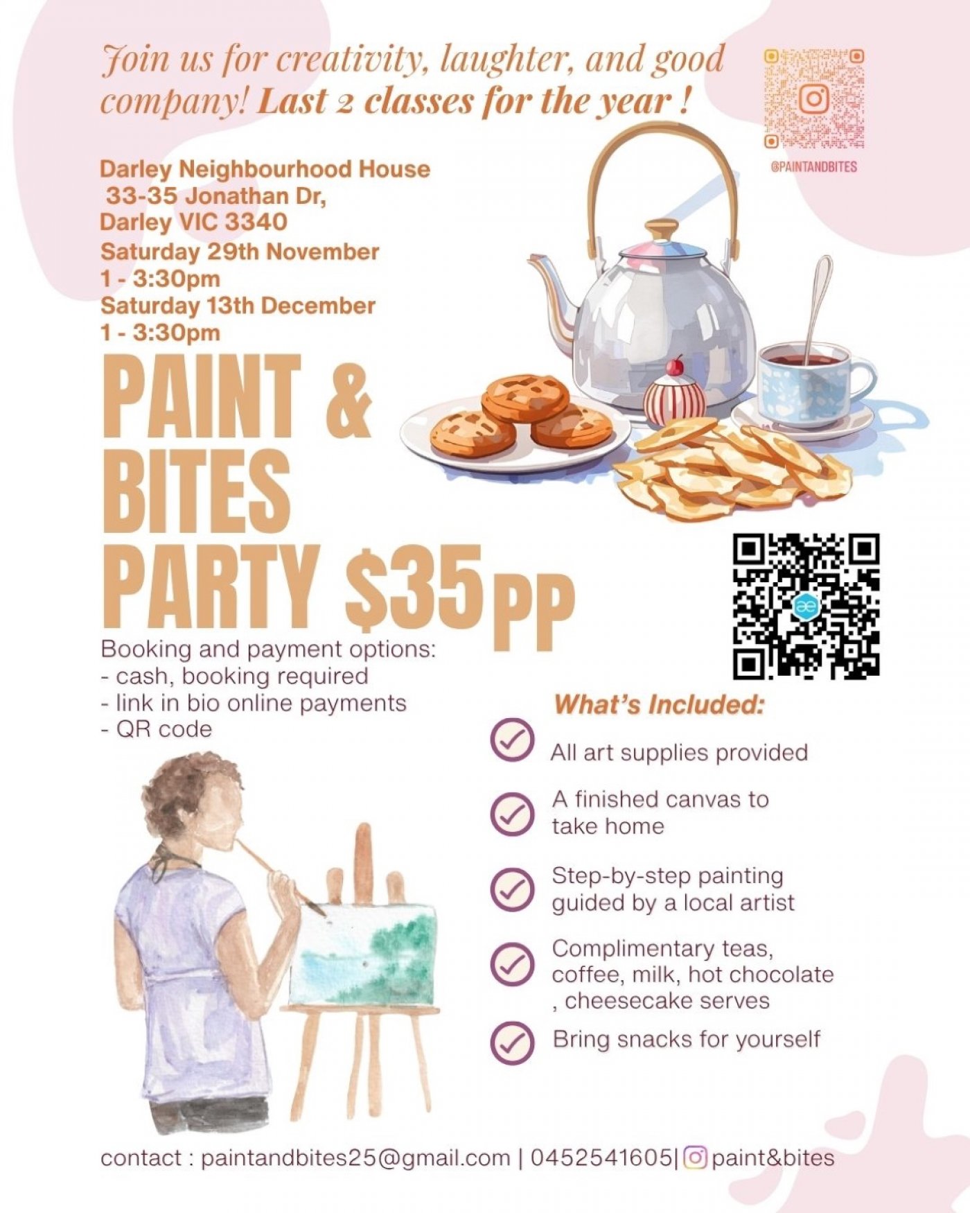 Paint & Bites Party, 29 November | Event in Bacchus Marsh | AllEvents
