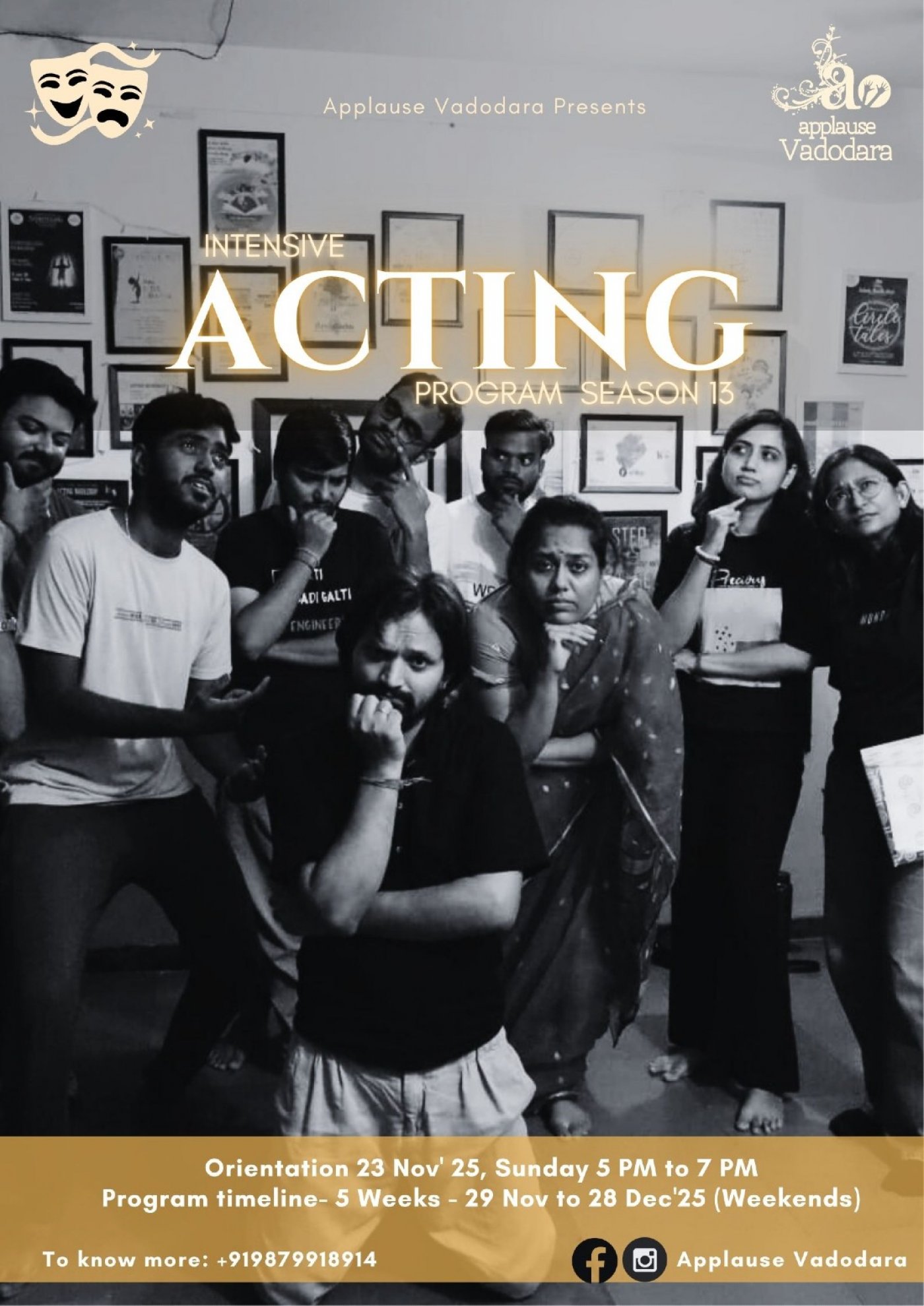SEASON 13 - Intensive Acting Program by Applause Vadodara, 23 November | Event in Vadodara | AllEvents