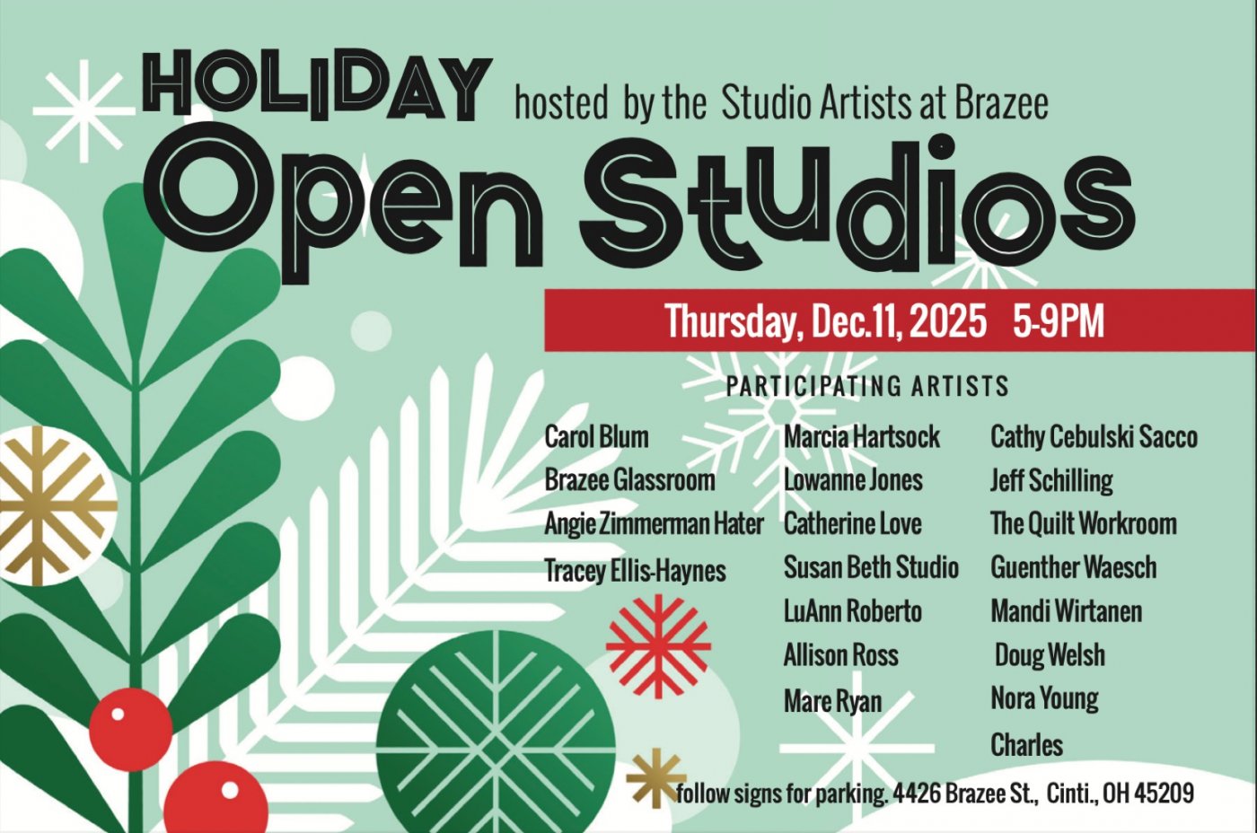 Holiday Open Studios at Brazee Street , 11 December | Event in Cincinnati | AllEvents