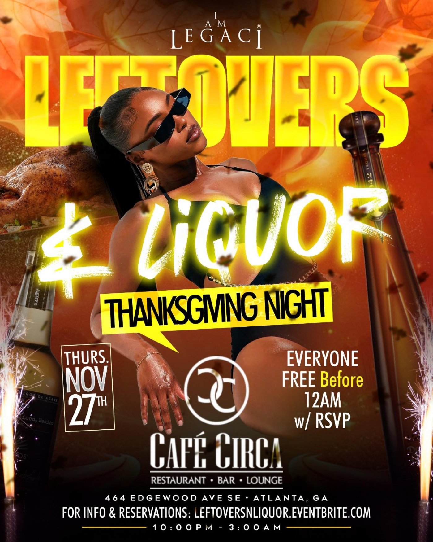 LEFTOVERS & LIQUOR – Thanksgiving Night at Café Circa FREE Before 12AM, 27 November | Event in Atlanta