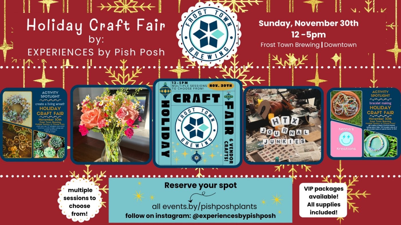Craft Fair at Frost Town! Six Workshops to Choose From!, 30 November | Event in Houston | AllEvents