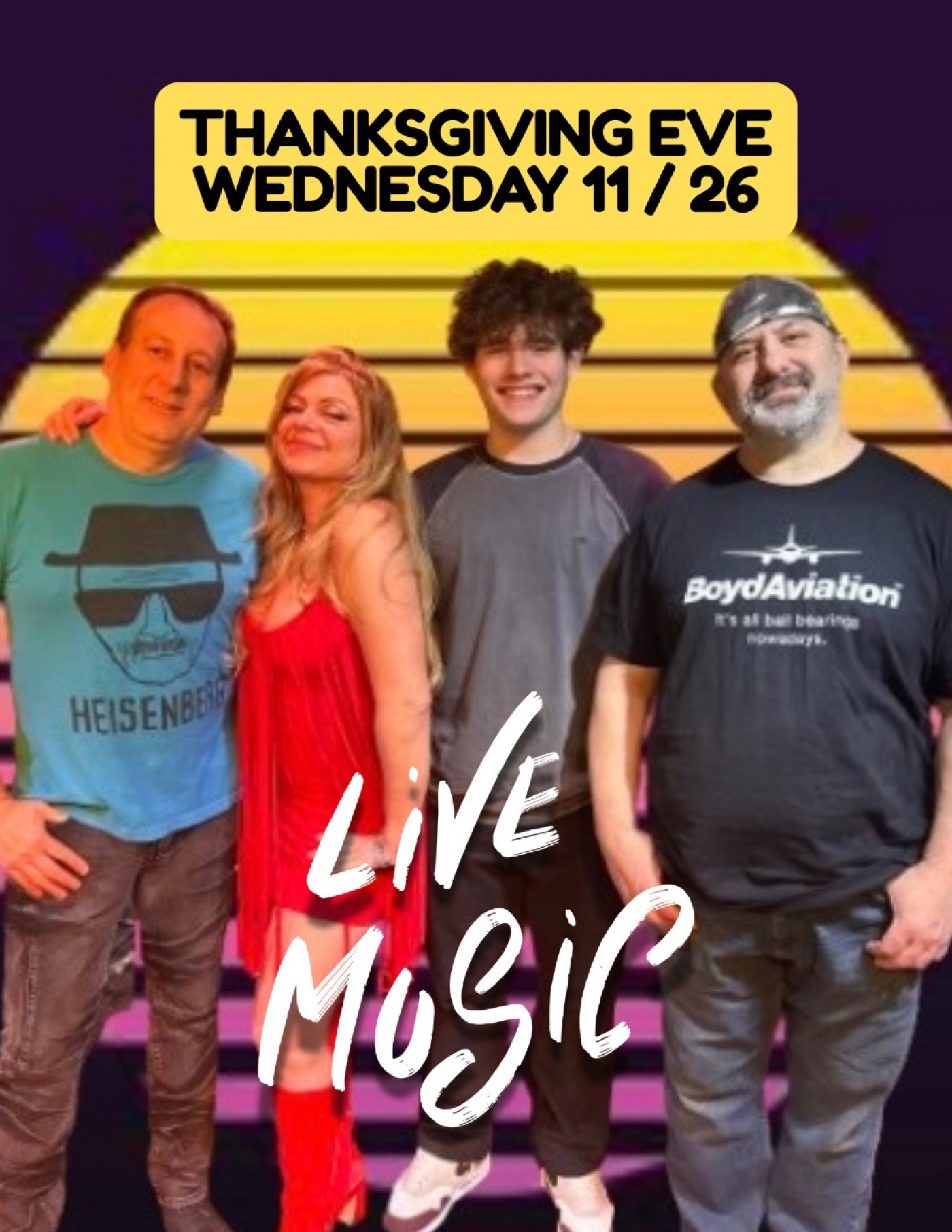 THANKSGIVING EVE BASH IN SKIPPACK, PA. LIVE MUSIC• LITTLE SISTER BAND at TimeOut• 7-10PM, 26 November