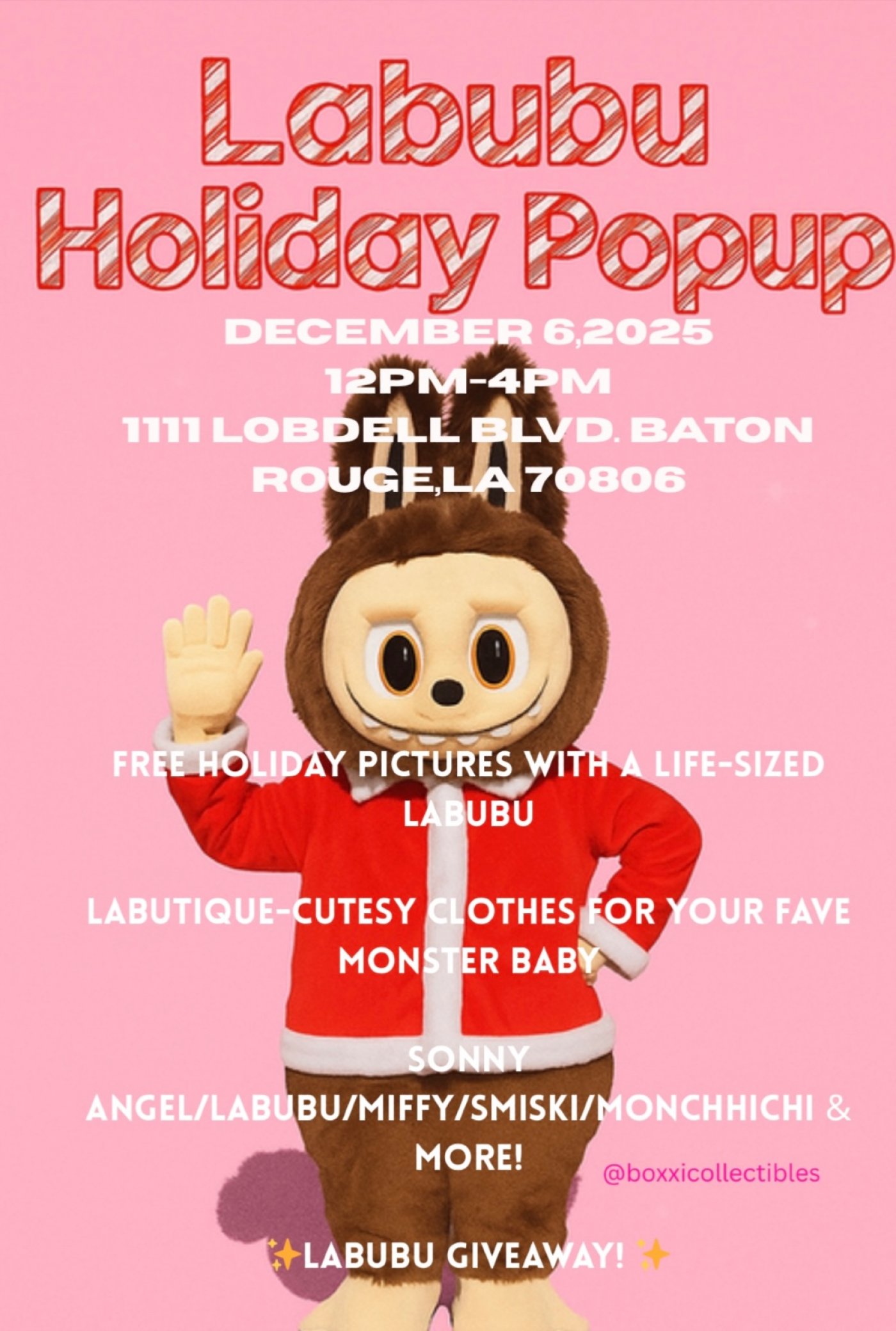 LABUBU Holiday Pop-up, 6 December | Event in Baton Rouge | AllEvents