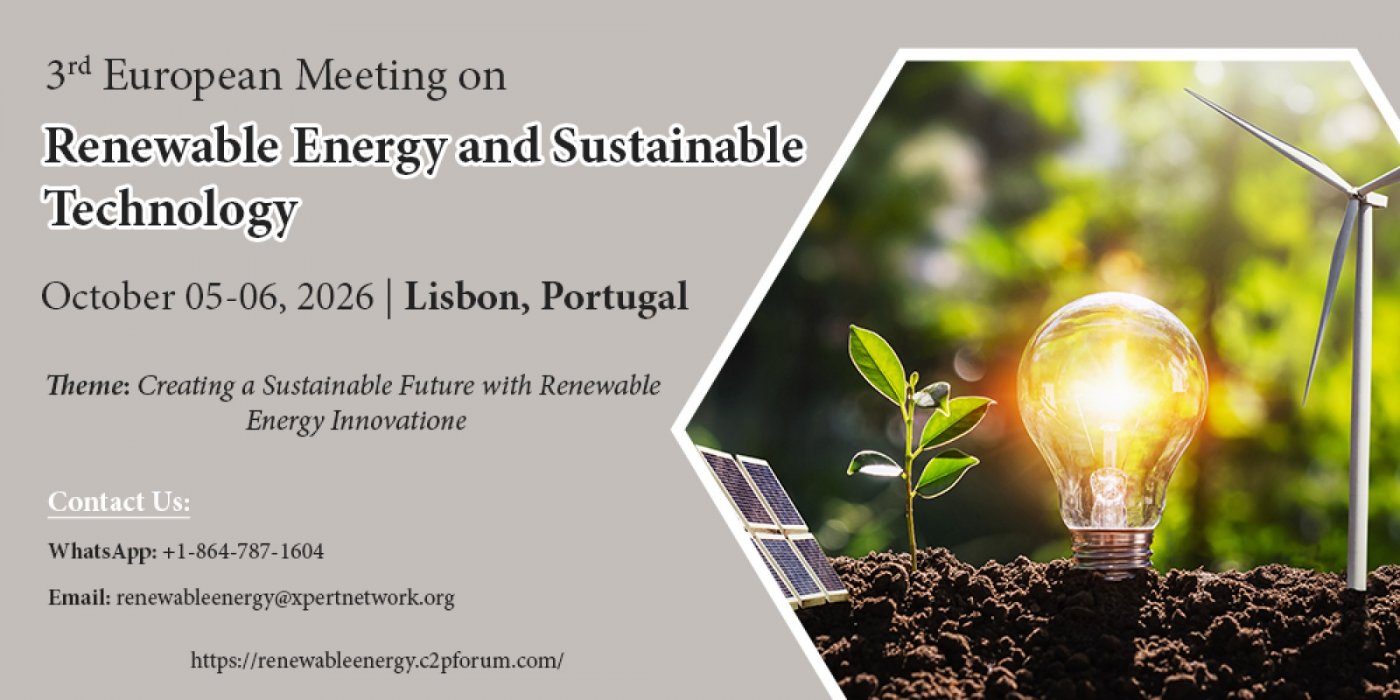 3rd European Meeting on Renewable Energy and Sustainable Technology , 5 October | Event in Lisbon | AllEvents
