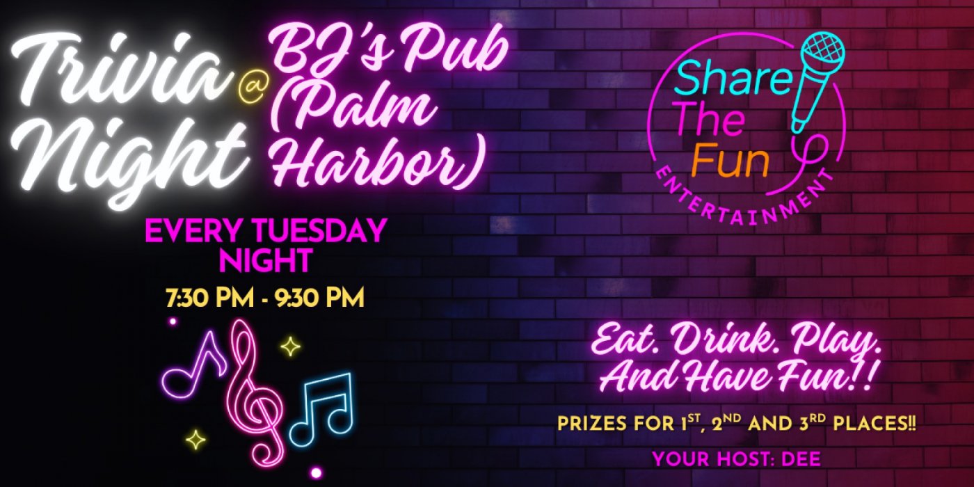 Tuesday Trivia Night @ BJ's Pub in Palm Harbor, 25 November | Event in Palm Harbor | AllEvents