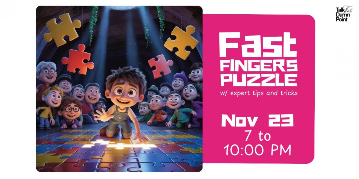Fast Fingers Puzzle | The Missing Piece Club | TtDP, 23 November | Event in Ahmedabad | AllEvents