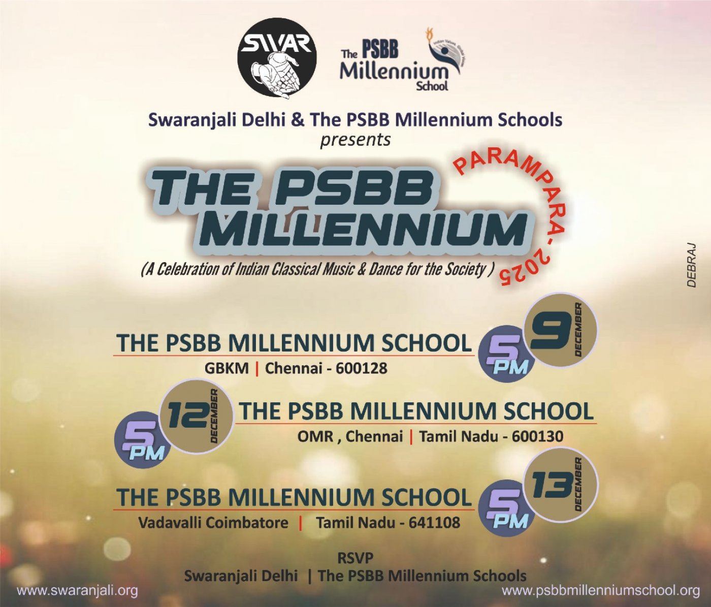 The PSBB Millennium Parampara Series 2025 by Swaranjali – Chennai