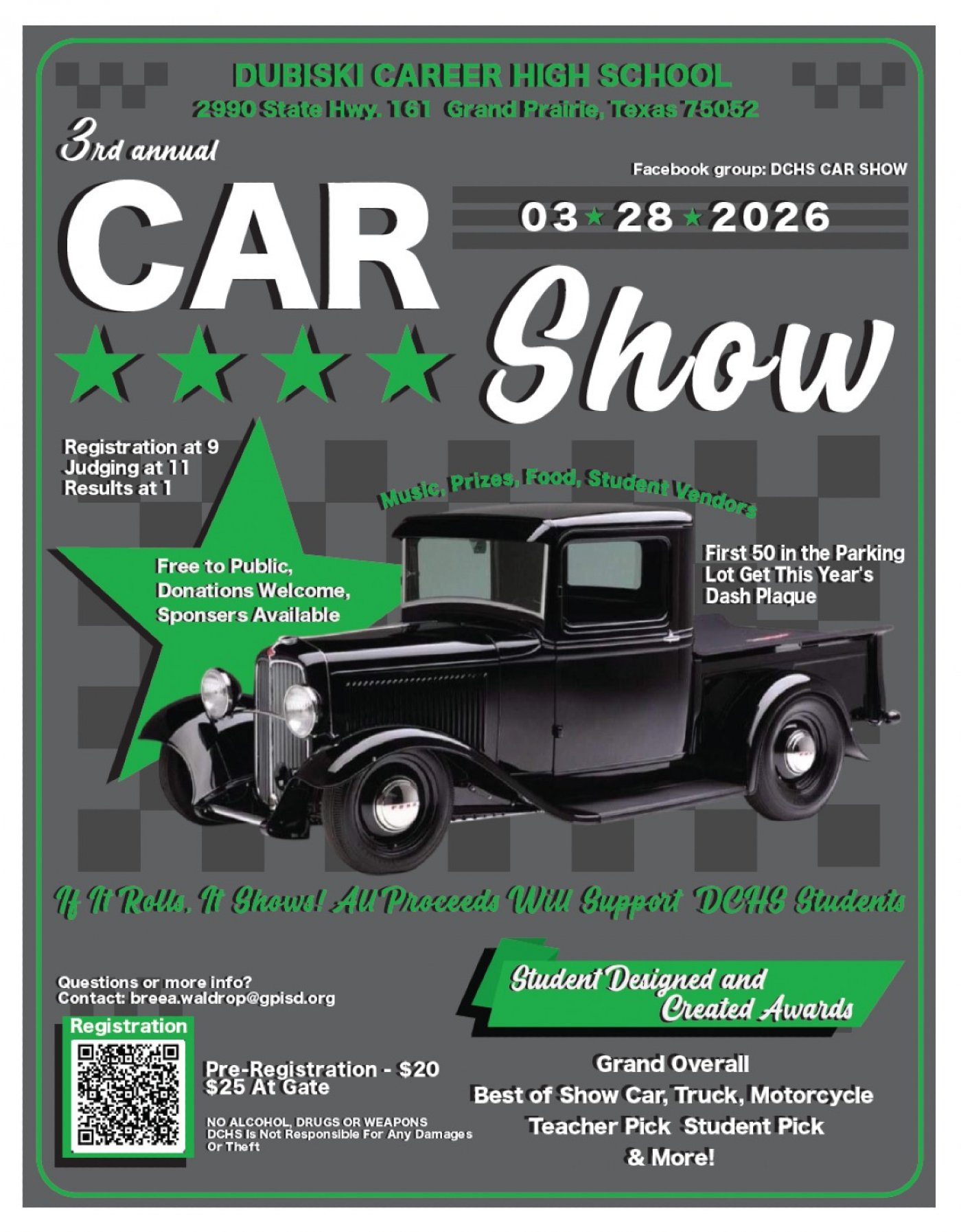 DCHS 3rd Annual Car Show, 28 March | Event in Grand Prairie | AllEvents
