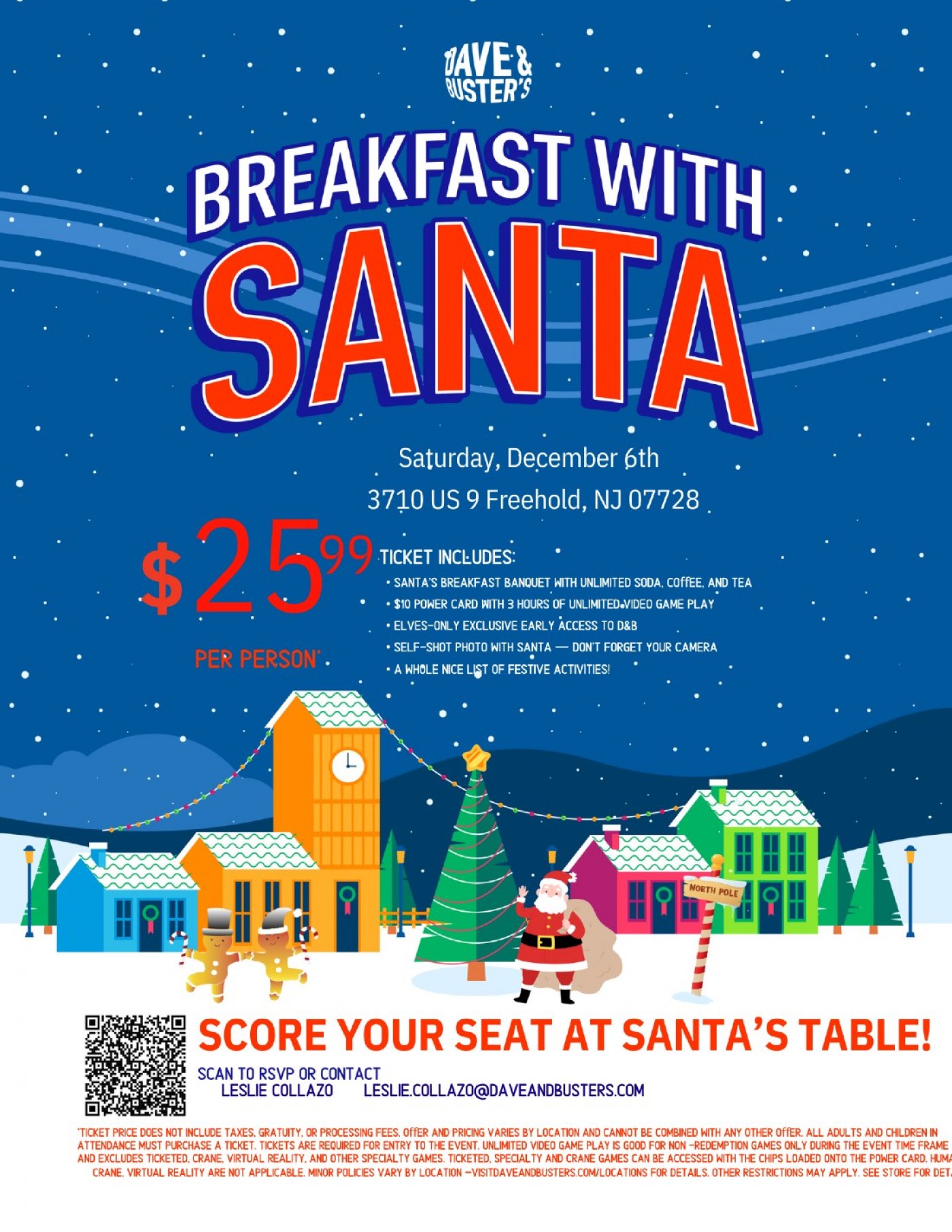 Breakfast with Santa @ Dave & Buster's Freehold, 6 December | Event in Freehold | AllEvents