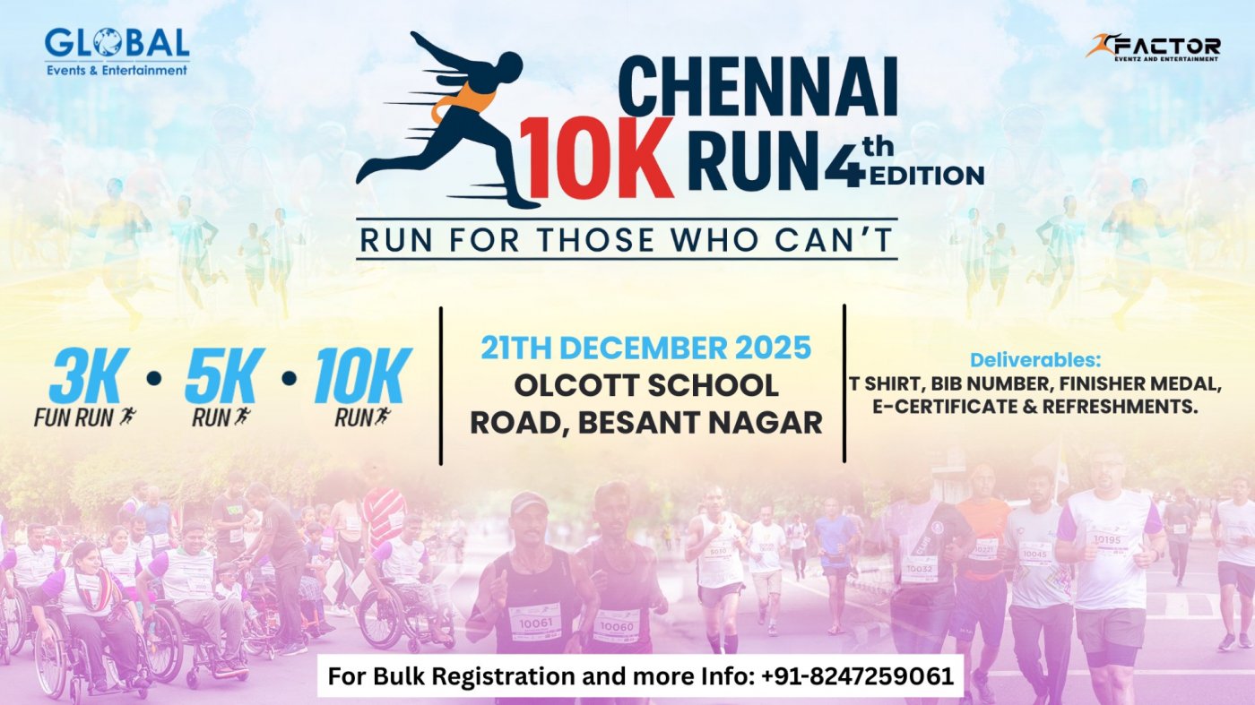 Chennai 10K Run - Run for those Who Can't 4th Edition, 21 December | Event in Chennai | AllEvents