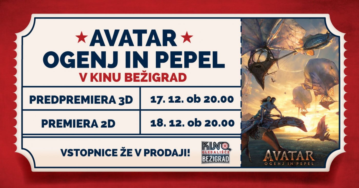 AVATAR: OGENJ IN PEPEL, 17 December | Event in Ljubljana | AllEvents