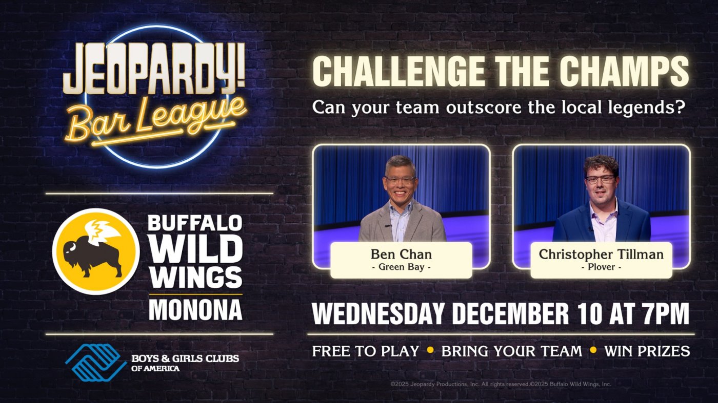 Jeopardy! Bar League: Local Teams Take on Jeopardy! Champs in Monona, 10 December | Event in Madison | AllEvents