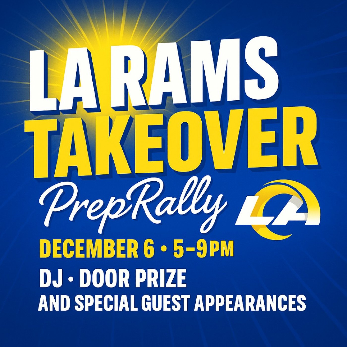 TAILGATE BEFORE THE RAMS GAME, 6 December | Event in Glendale | AllEvents