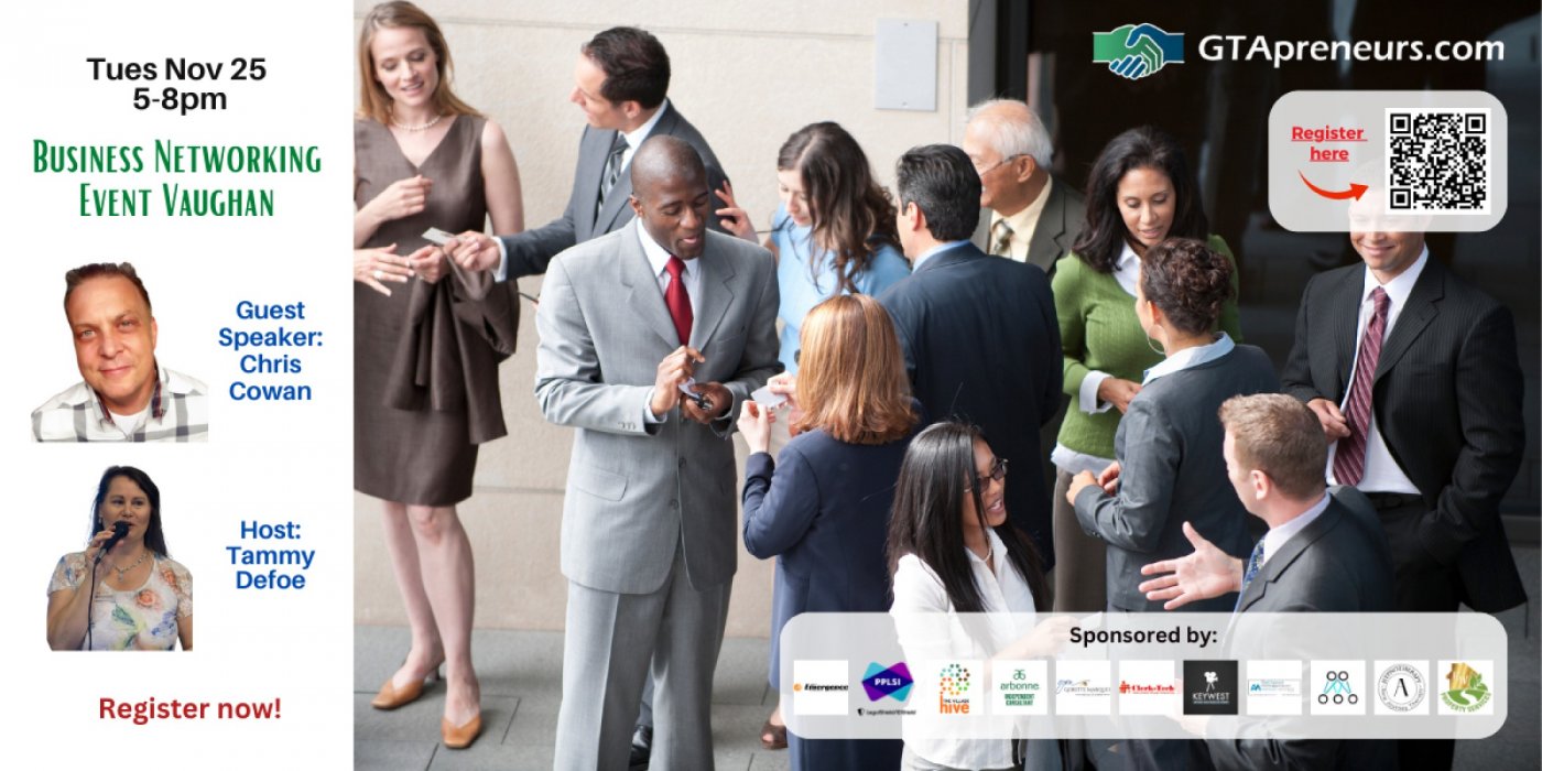 GTApreneurs November 25 Business Networking Event Vaughan - Toronto, 25 November | Event in Vaughan | AllEvents