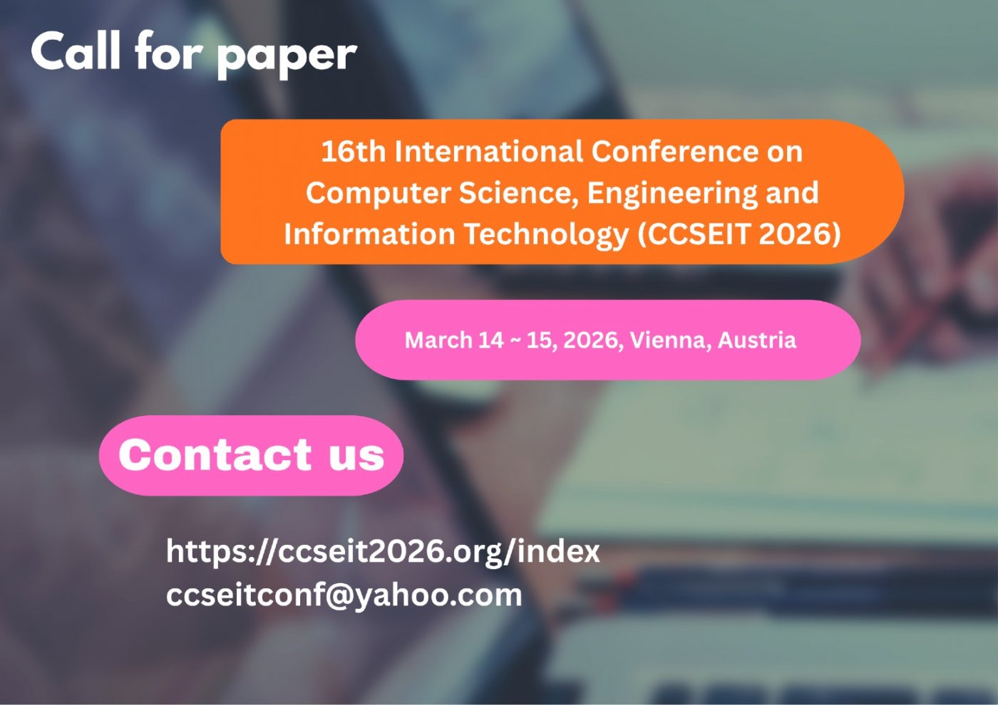 16th International Conference on Computer Science, Engineering and Information Technology, 14 March | AllEvents
