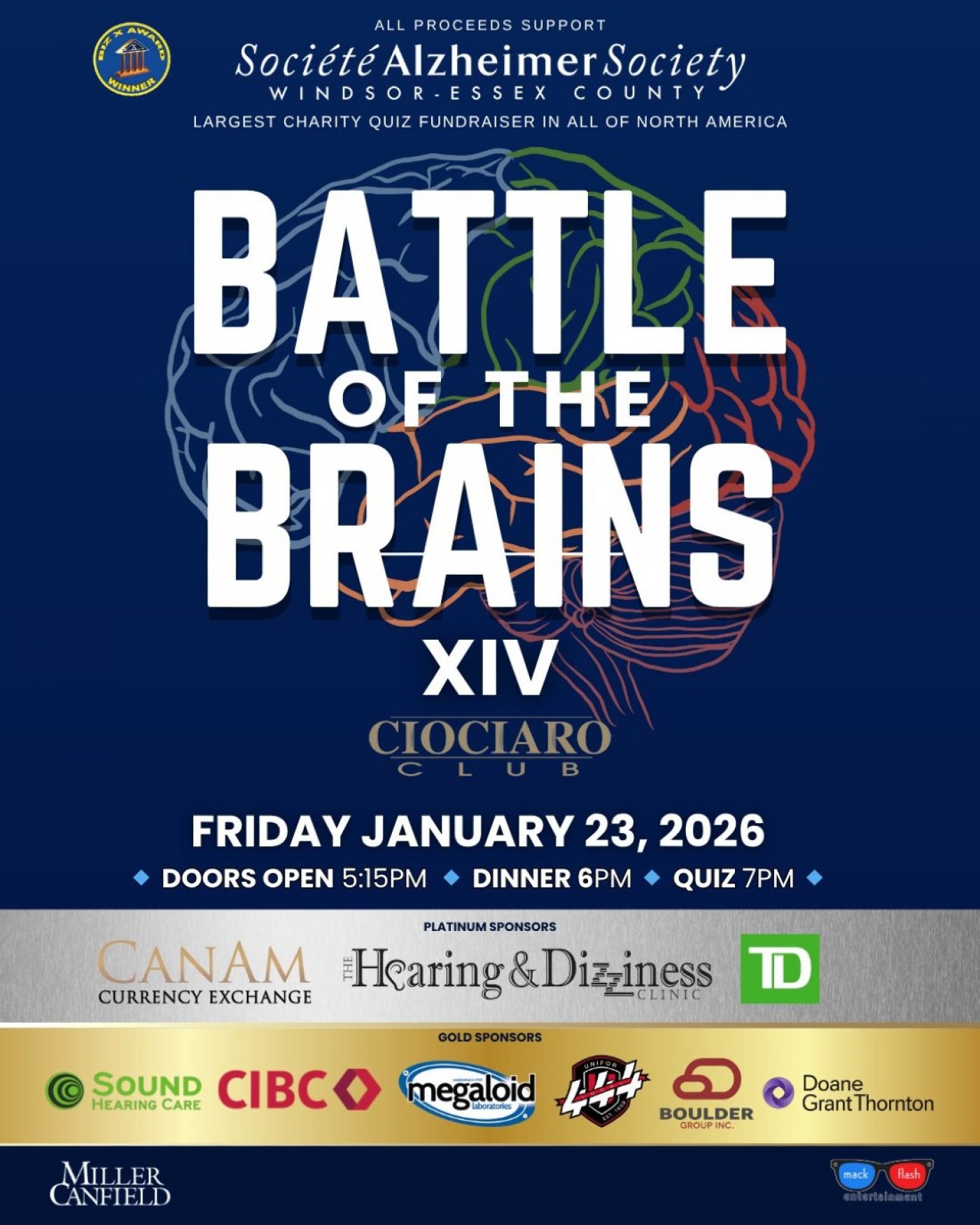 Battle of the Brains Dinner & Trivia Challenge XIV, 23 January | Event in Tecumseh | AllEvents