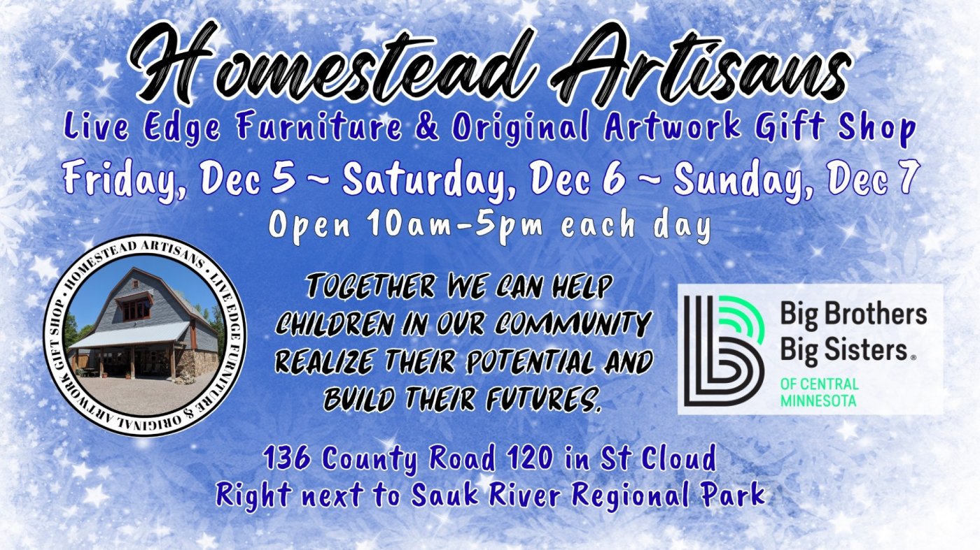 Homestead Artisans Pop-Up Shop: BBBS of Central MN Fundraiser, 5 December | Event in Sauk Rapids | AllEvents