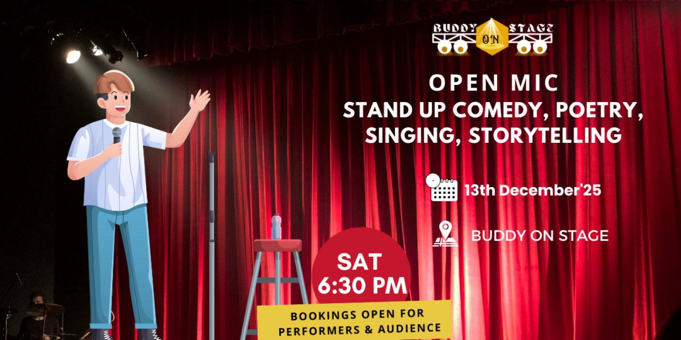 Open Mic for Comedy, Poetry, Storytelling, Singing - 13th December 6:30 PM, 13 December | Event in New Delhi