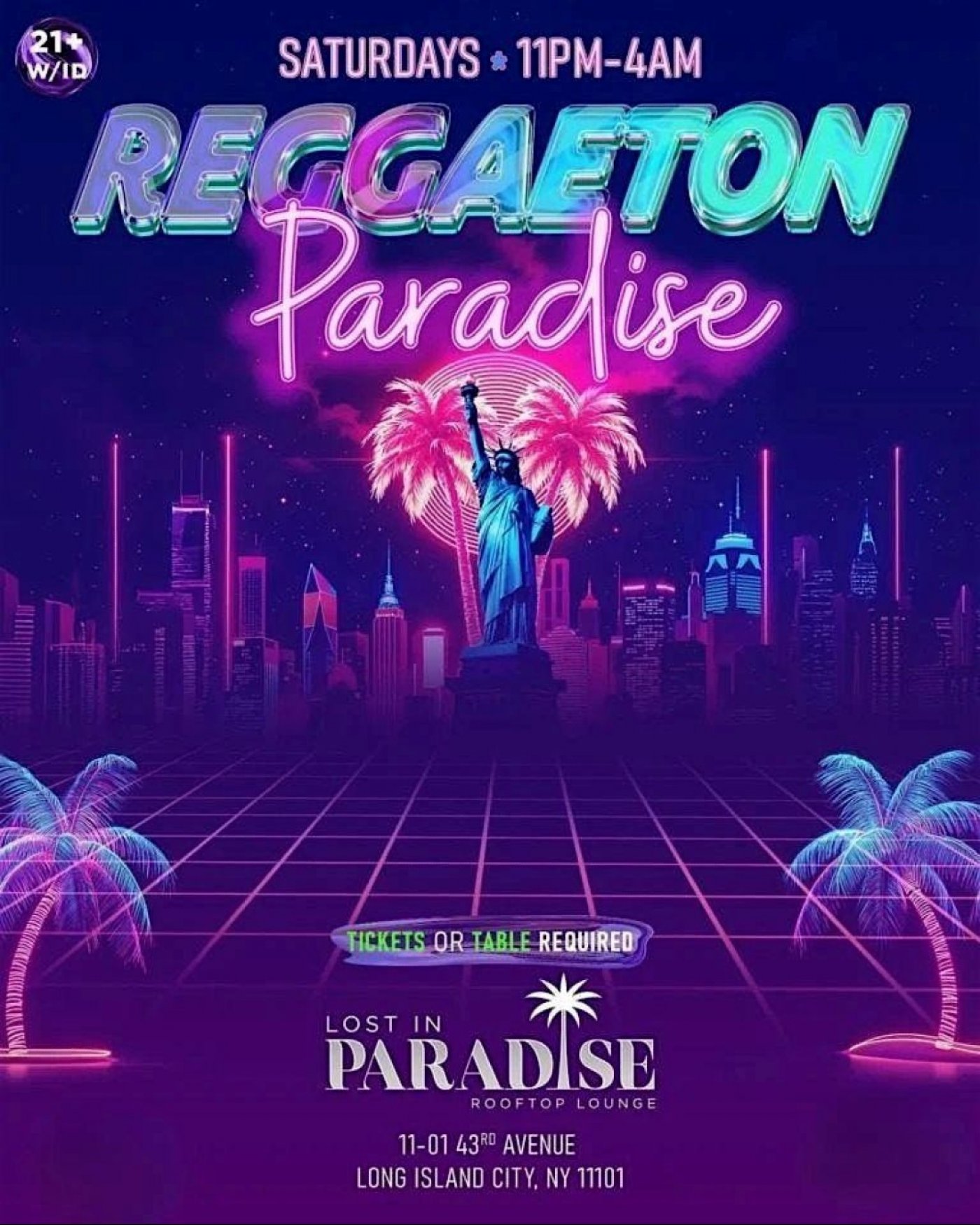 Reggaeton Paradise Rooftop Party – Lost in Paradise, Queens NY, 29 November | Event in Long Island City