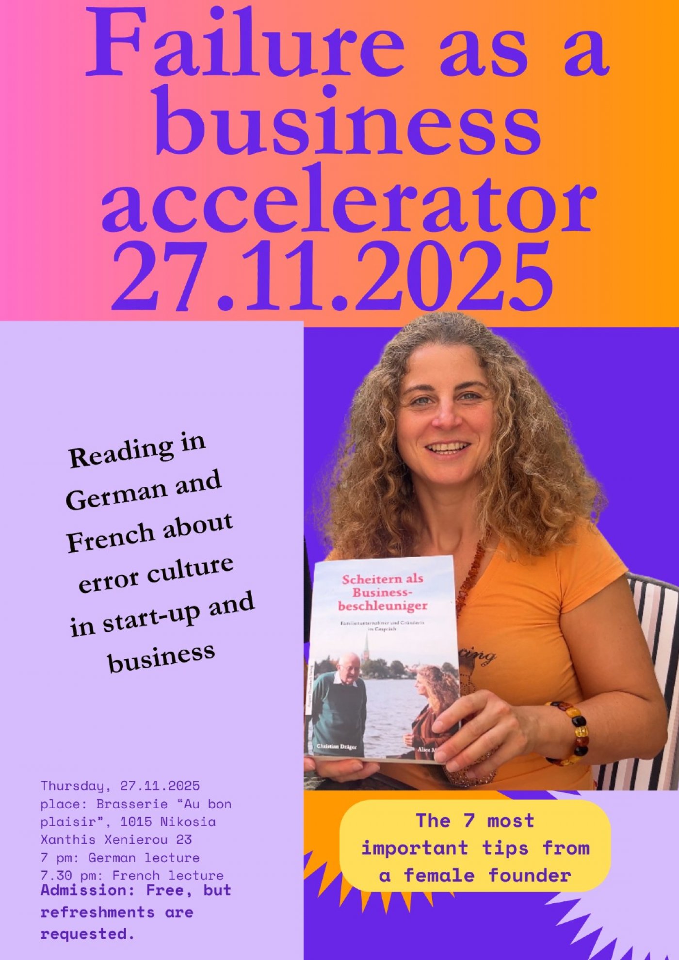 Discussion and reading about start-ups and Business creation , 27 November | Event in Nicosia | AllEvents