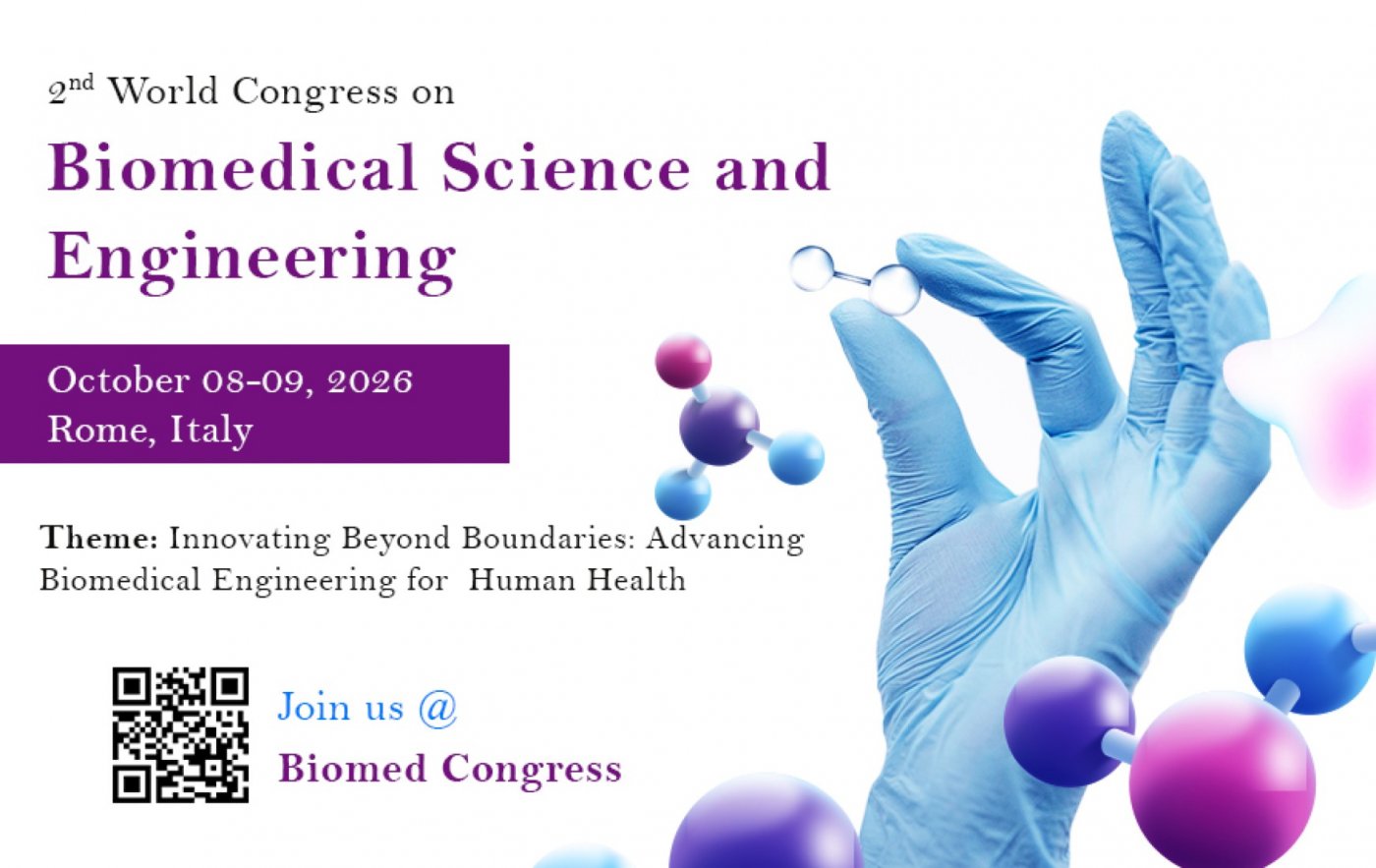 2nd World Congress on Biomedical Science and Engineering, 8 October | Event in Guidonia | AllEvents