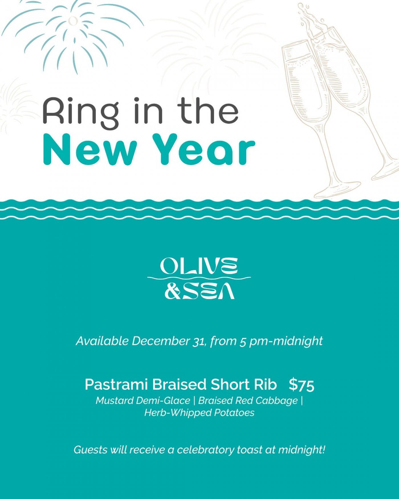 Cheers to the New Year at Olive & Sea, 31 December | Event in Fort Lauderdale | AllEvents