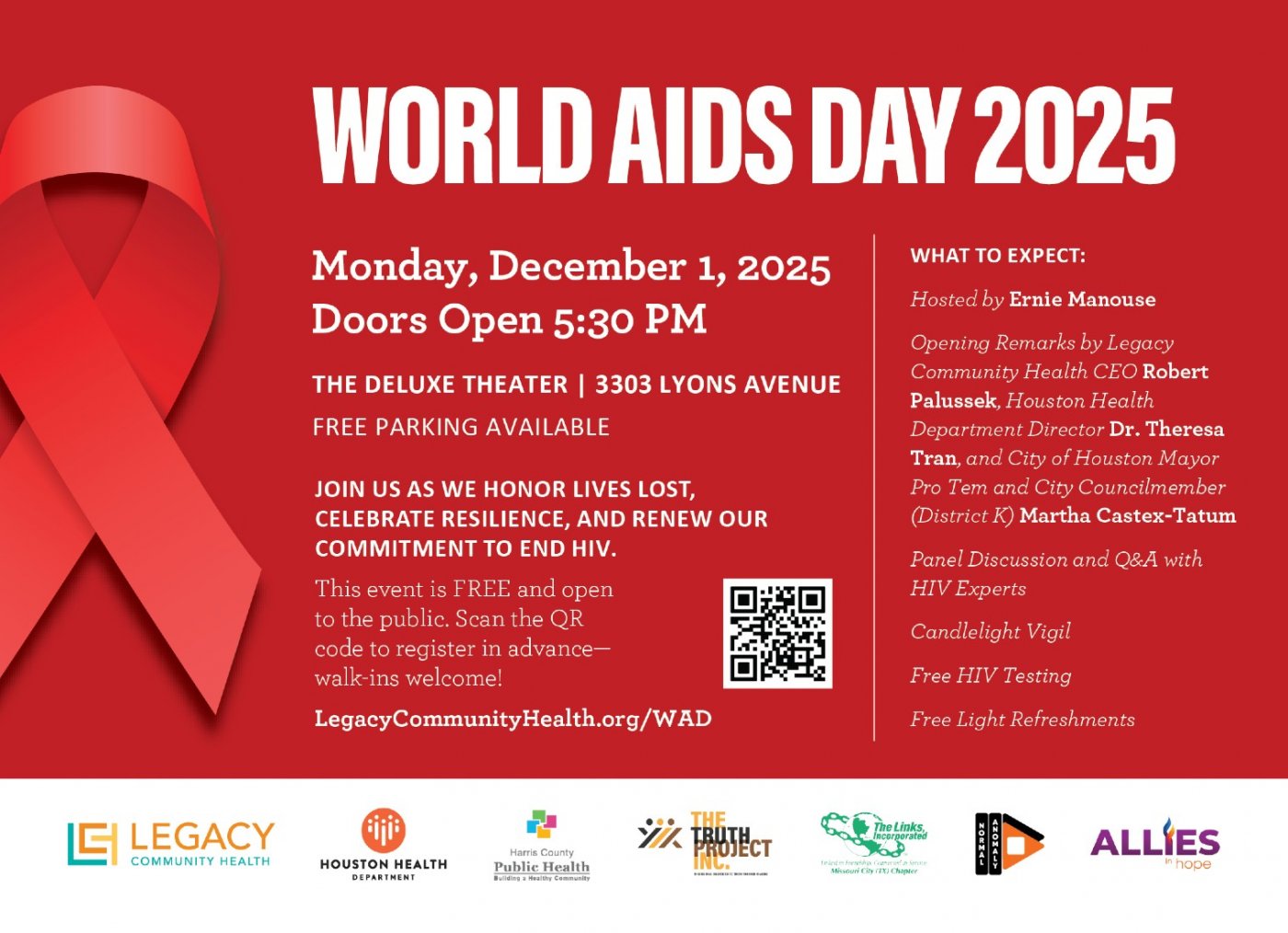 World AIDS Day Observance and Candlelight Vigil, 1 December | Event in Houston | AllEvents
