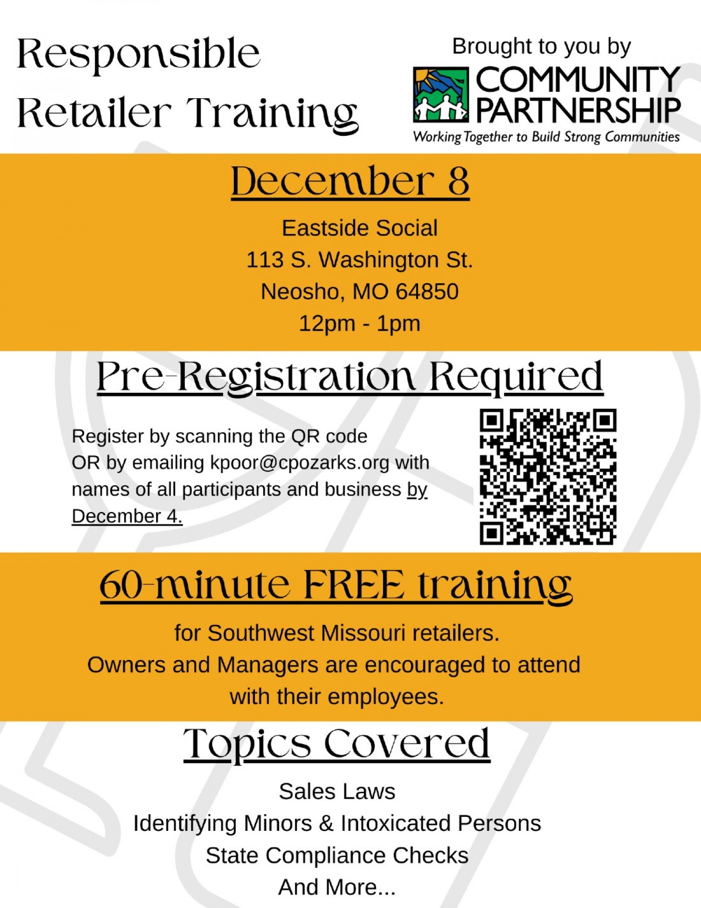 Responsible Retailer Training, 8 December | Event in Neosho | AllEvents