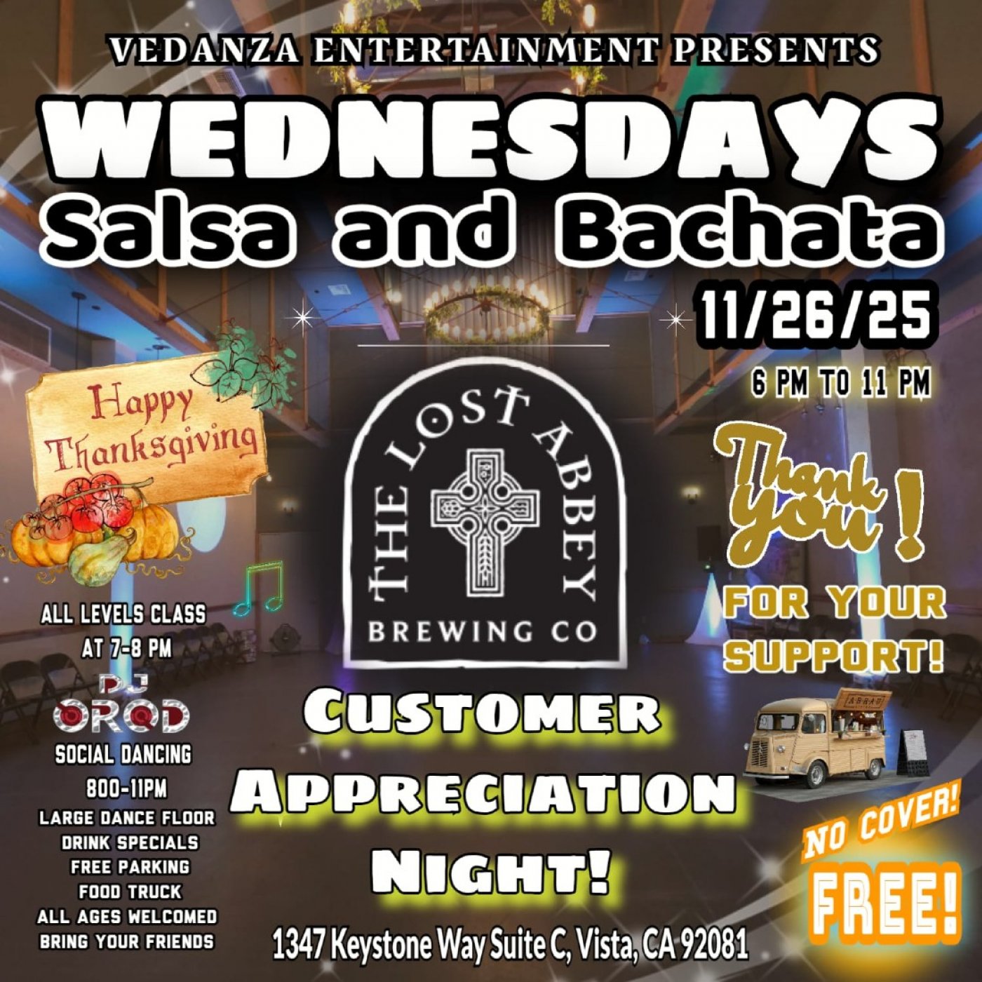 Free Pre-Thanksgiving Salsa and Bachata Social | Event in Vista | AllEvents