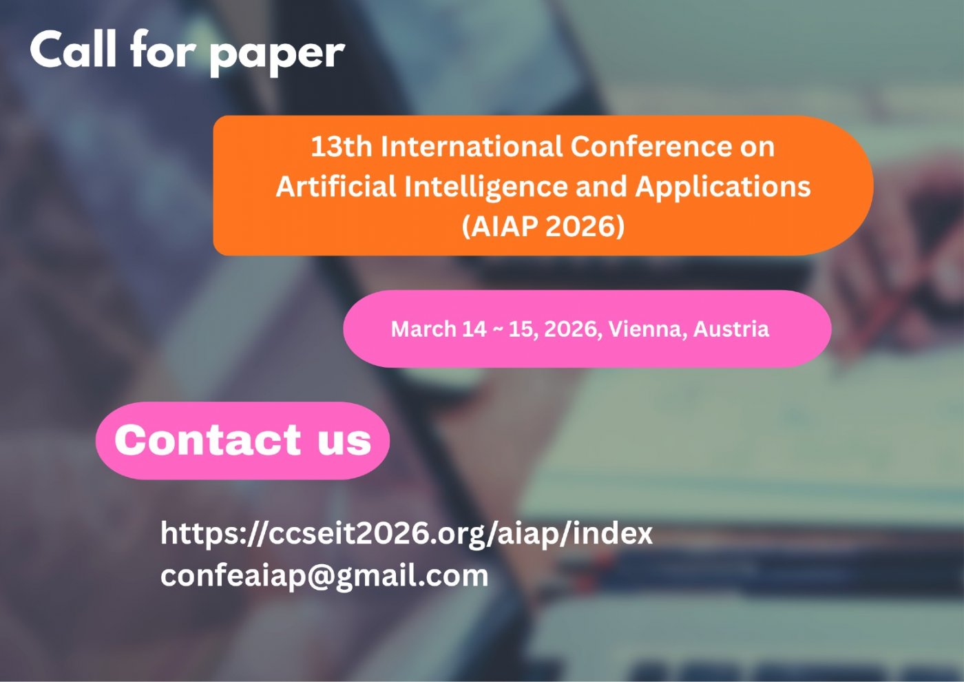 13th International Conference on Artificial Intelligence and Applications (AIAP 2026), 14 March | AllEvents