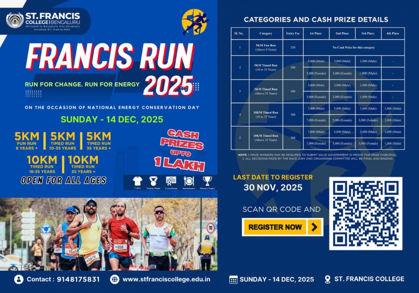 FRANCIS RUN 2025, 14 December | Event in Bangalore | AllEvents