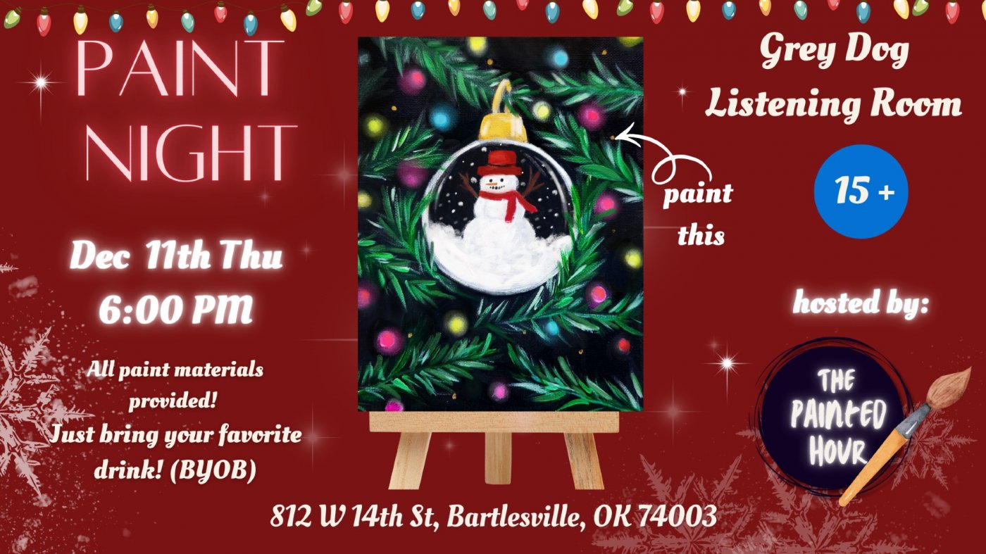 "Snowman Ornament" Paint Night in Bartlesville - Beginner Friendly, 11 December | Event in Bartlesville