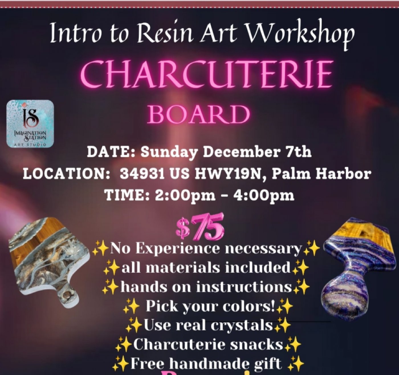 Intro to Resin Art: Create your Own Charcuterie Board , 7 December | Event in Palm Harbor | AllEvents