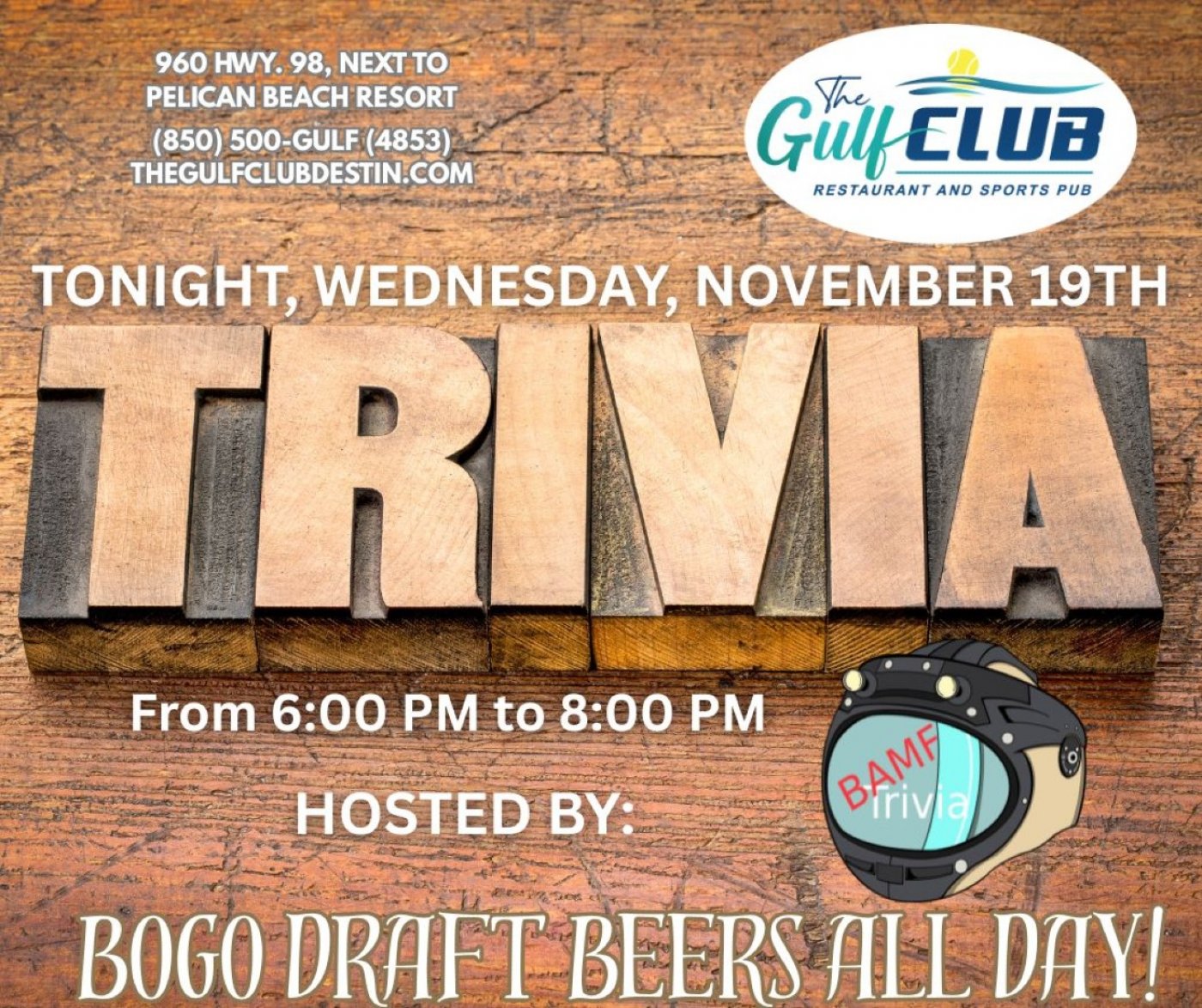 Music Trivia Hosted by BAMF, 26 November | Event in Destin | AllEvents