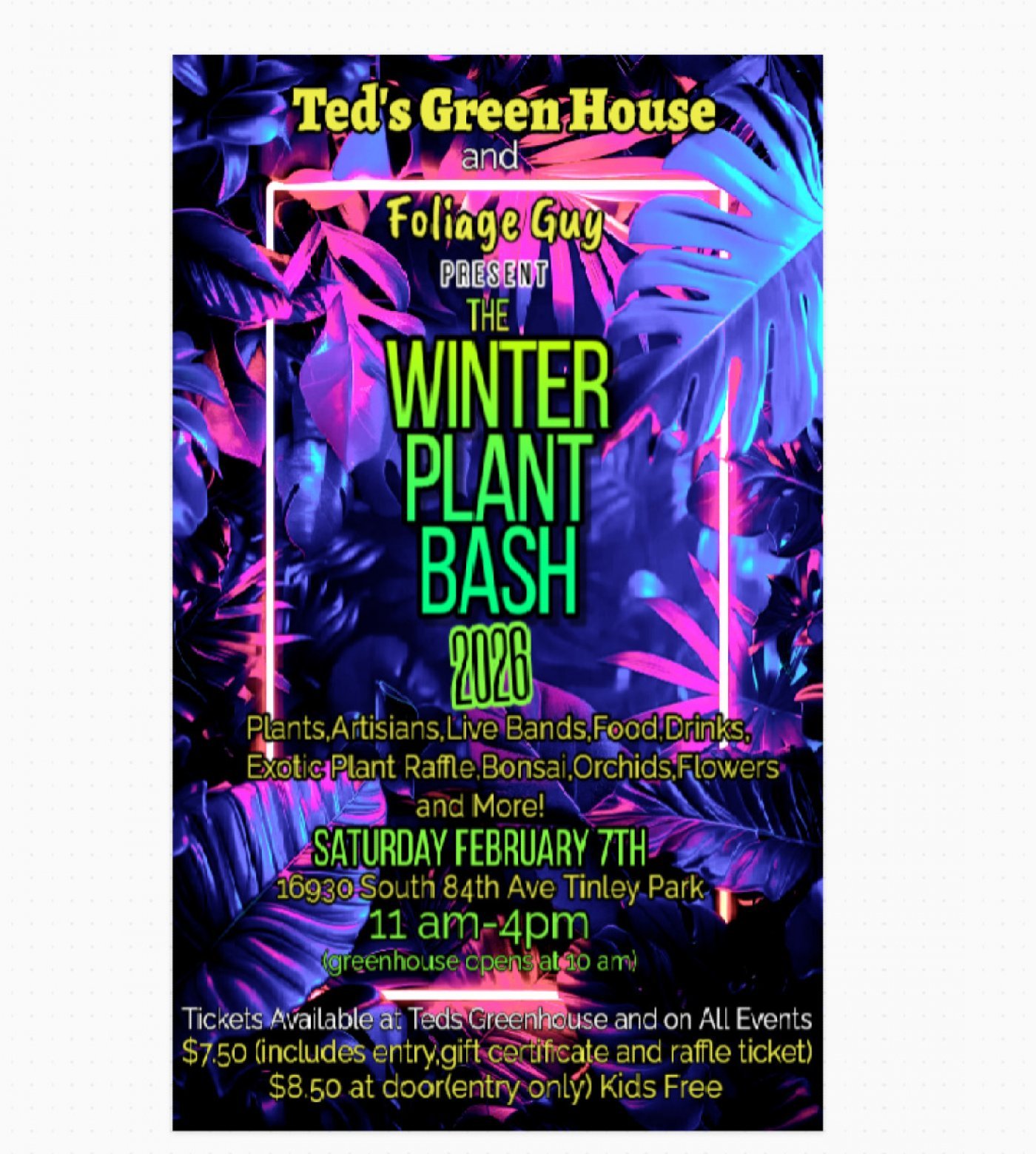 The Winter Plant Bash 2026, 7 February | Event in Tinley Park | AllEvents