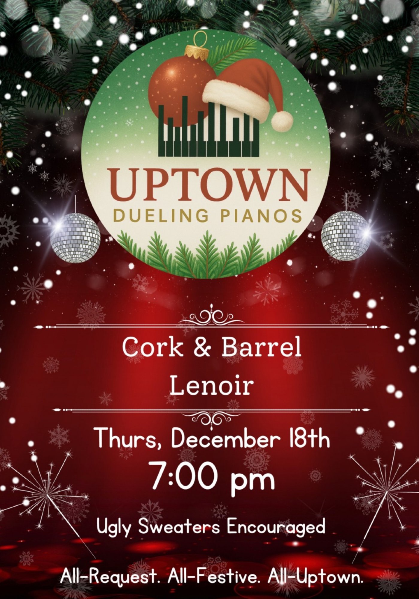 Dueling Pianos LIVE at Cork and Barrel, 18 December | Event in Lenoir | AllEvents