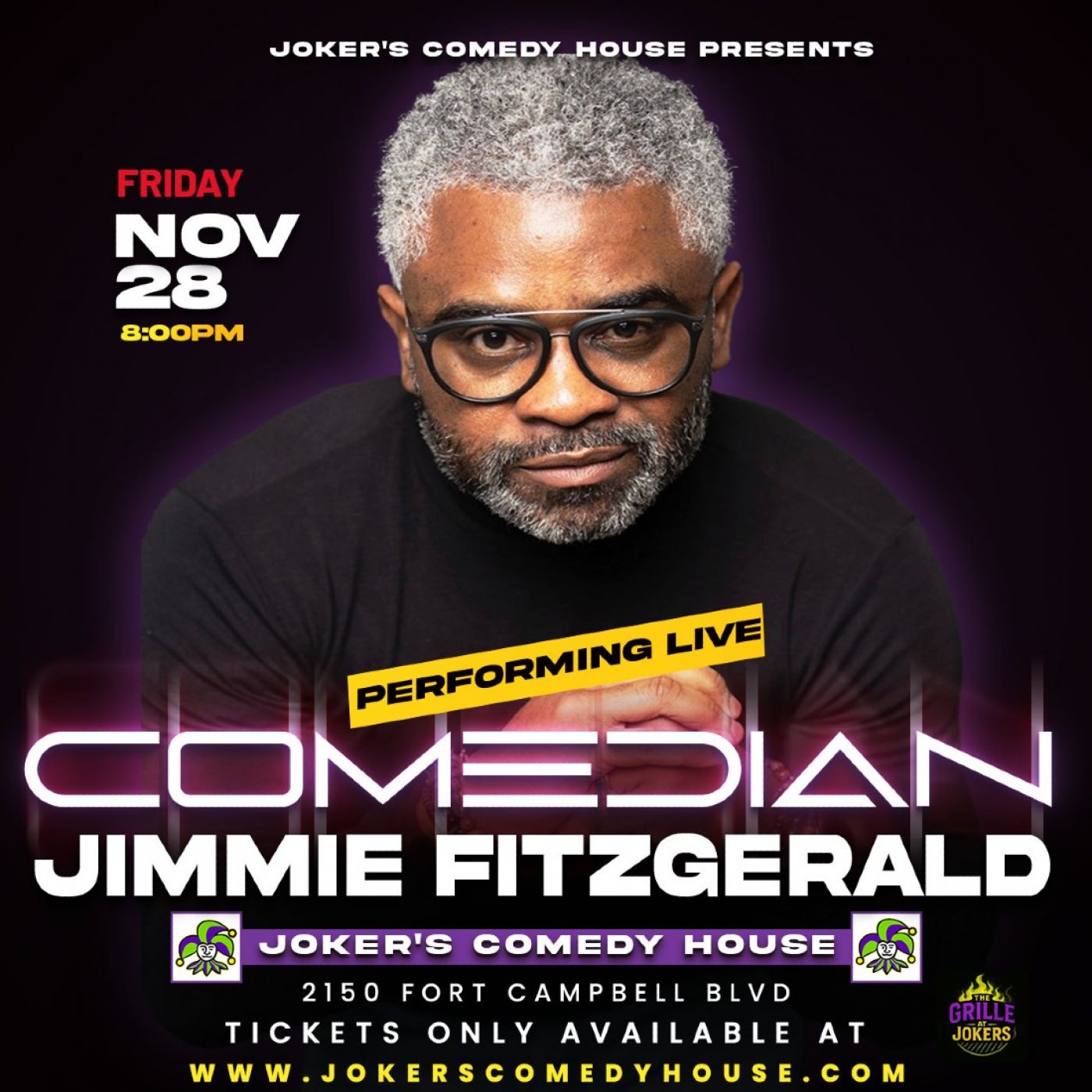 Comedian Jimmie Fitzgerald Live at Joker’s! (Family Friendly), 28 November | Event in Clarksville | AllEvents
