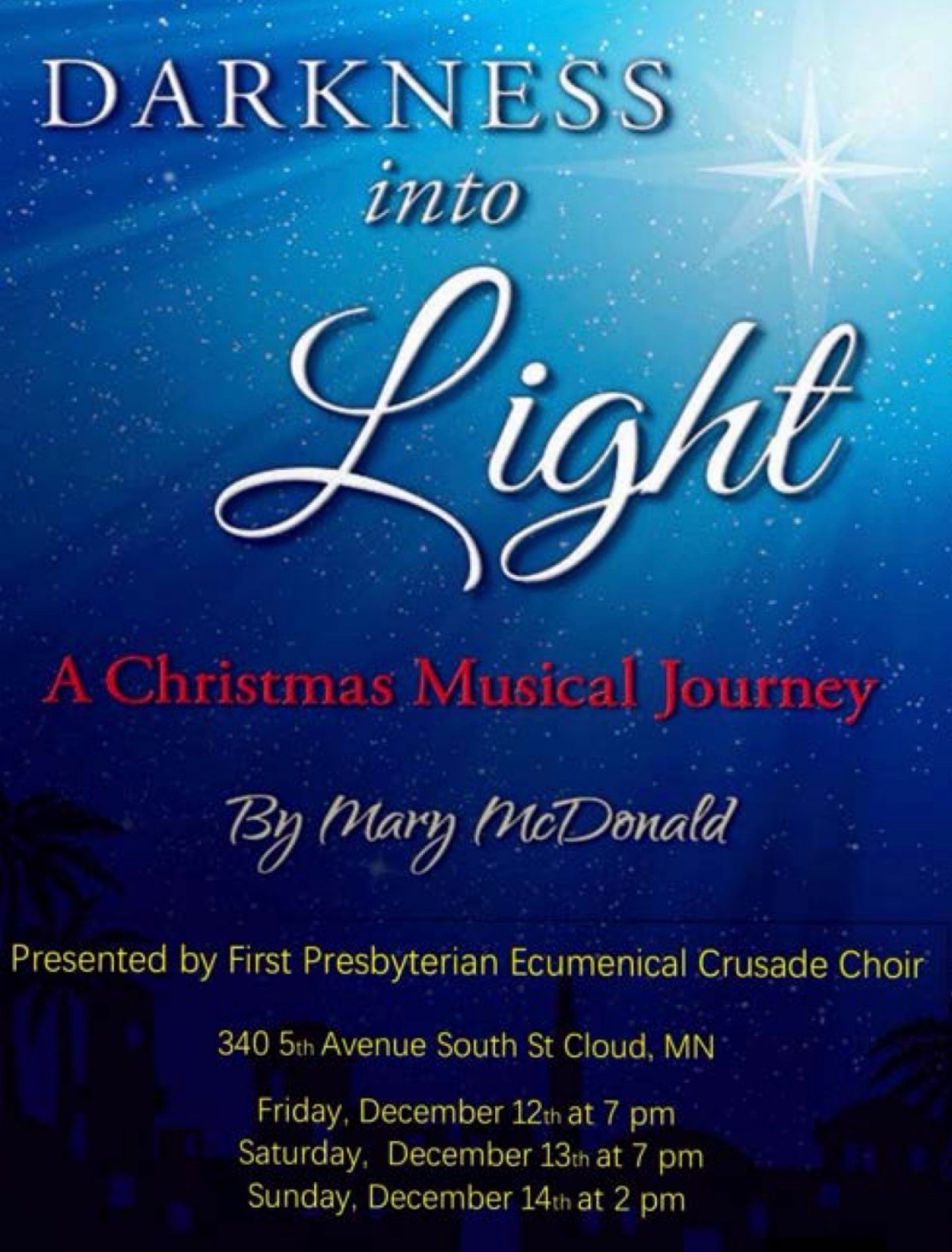 The Crusade Choir presents “Darkness into Light”, 13 December | Event in Saint Cloud | AllEvents