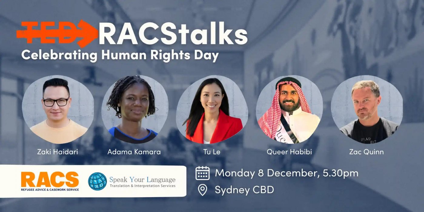 RACS-talks: Amplifying Voices for Refugees and Migrants on Human Rights Day, 8 December | Event in Pyrmont